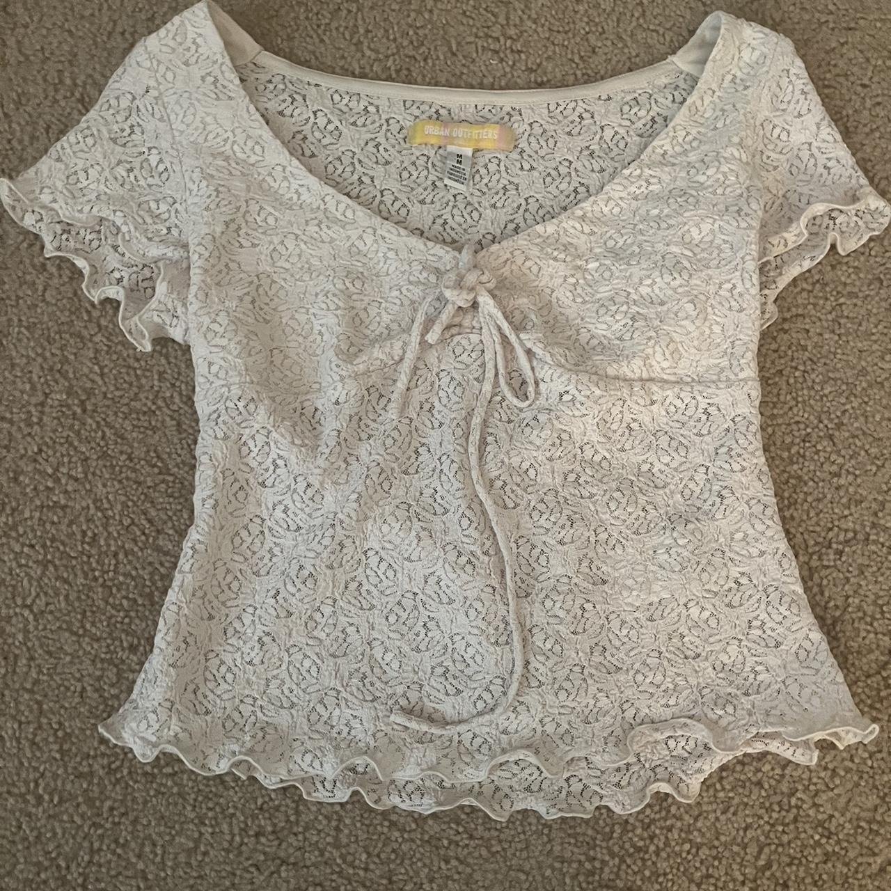 urban outfitters lace top size m but fits like a... - Depop