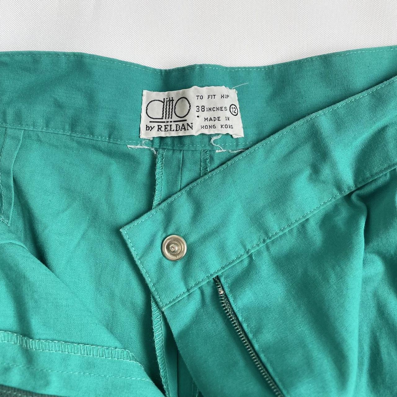 Vintage 1980s green turquoise shorts 🥀 Gorgeous high... - Depop