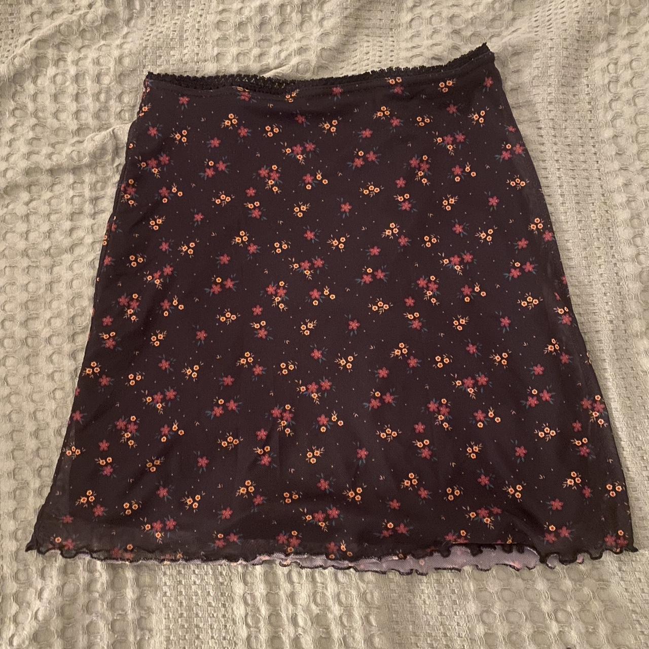 PLT Mesh floral mini skirt Size 6 but will fit... - Depop