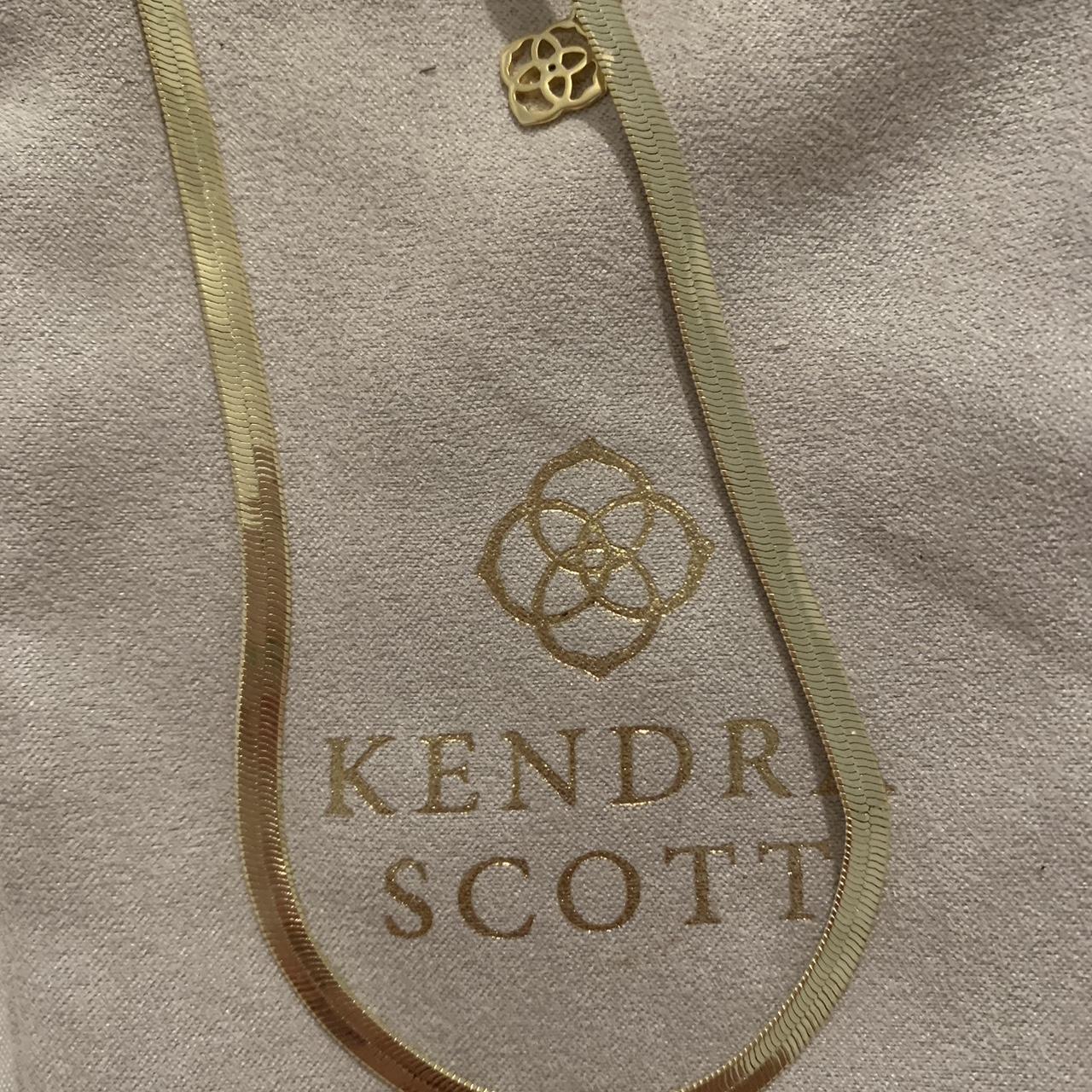 kendra scott kassie gold chain herringbone necklace.... - Depop