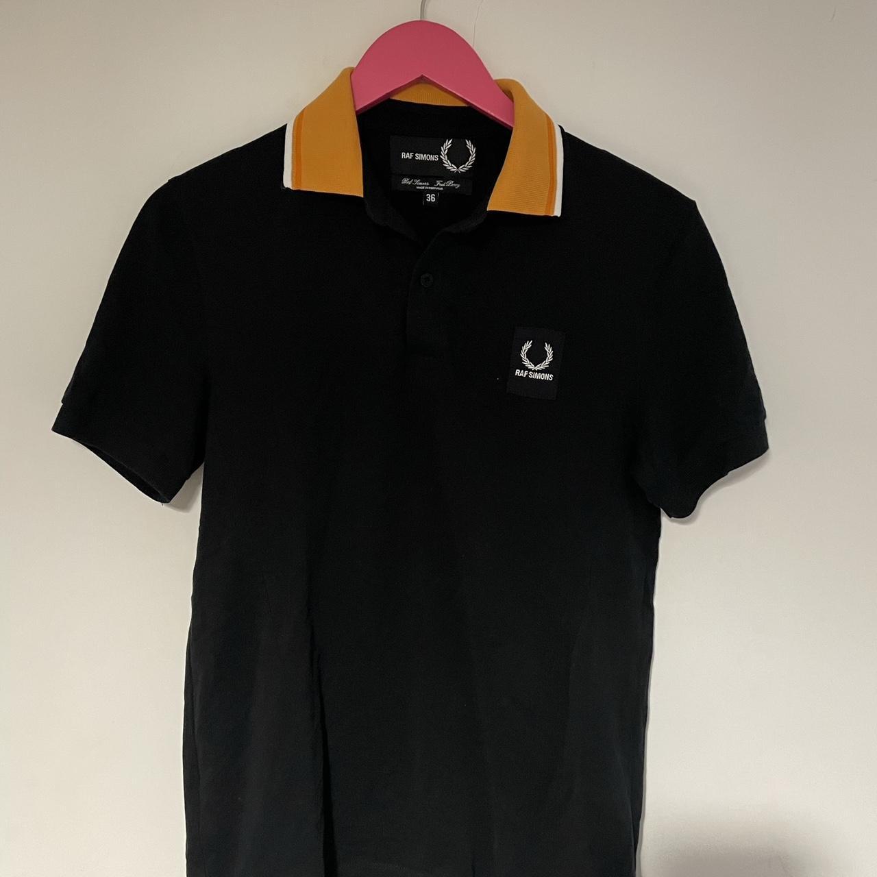 Black Raf Simons x Fred Perry polo shirt Size - 36 - Depop