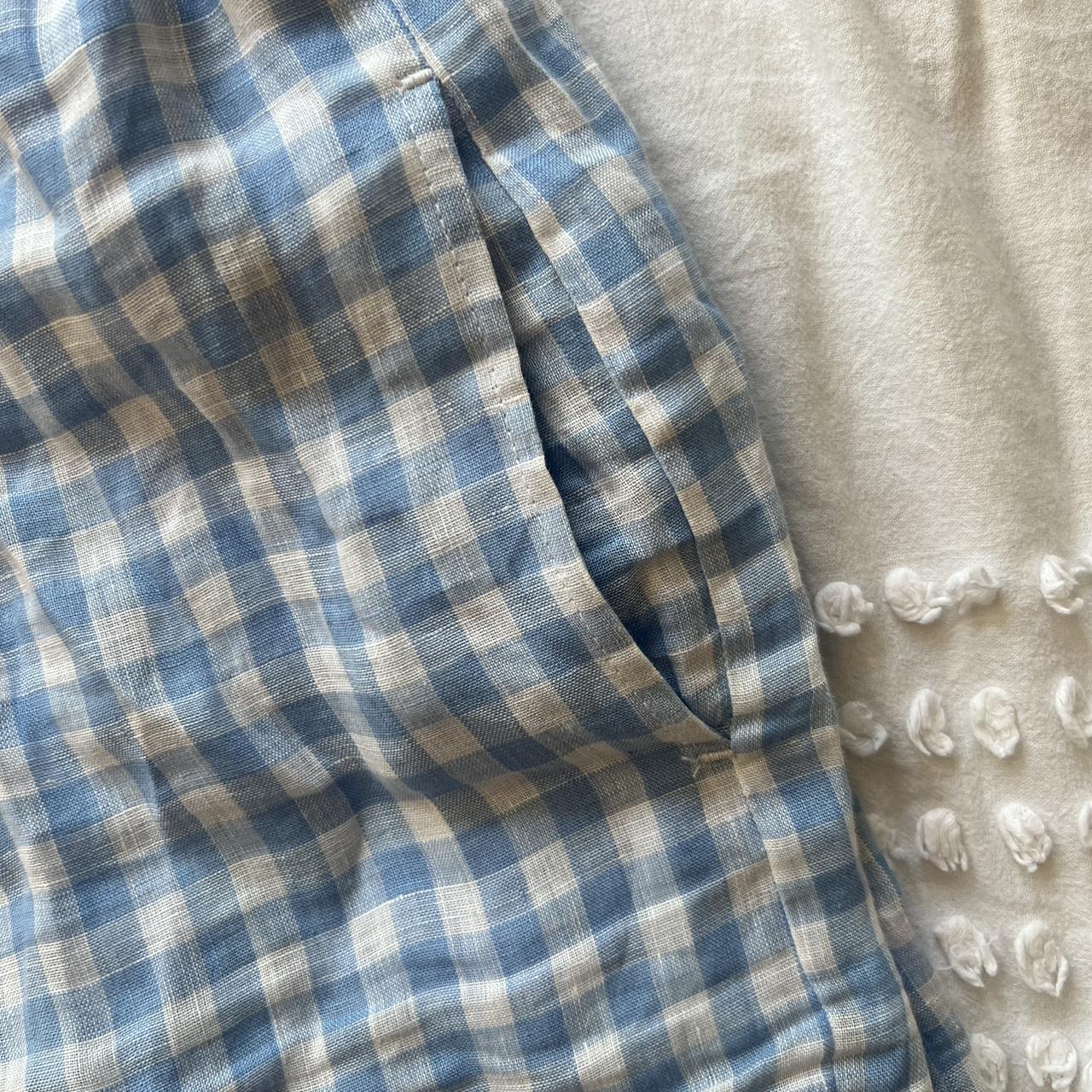 Frankies Bikinis Blue & White Gingham Shorts 100... Depop