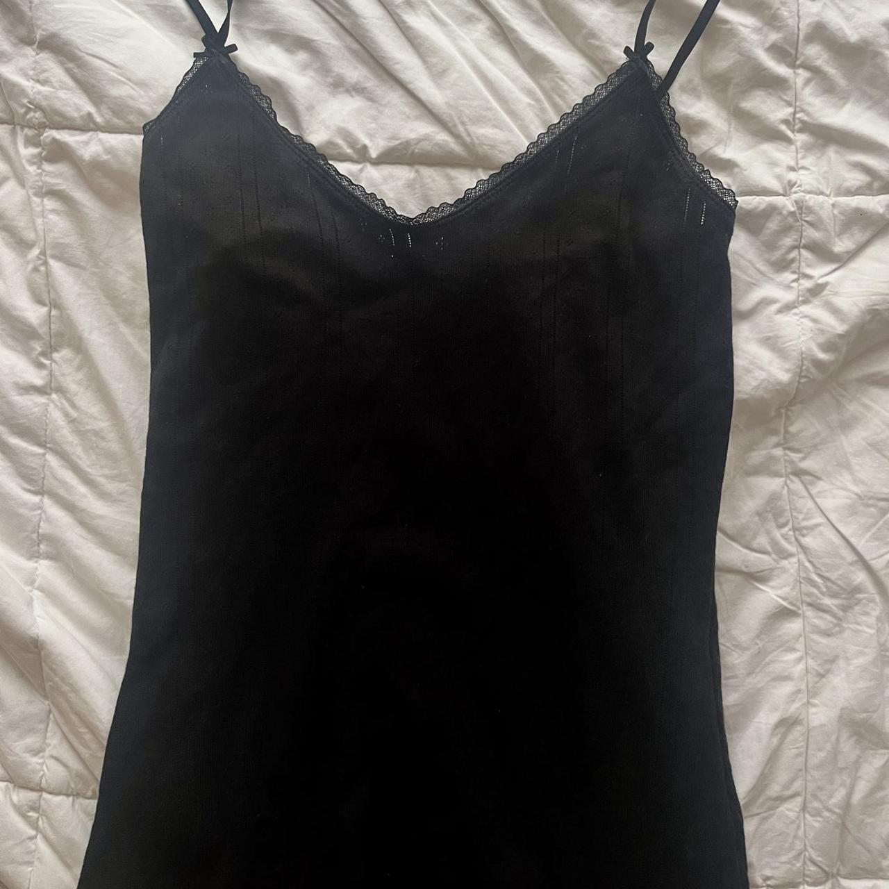 COUCOU INTIMATES CAMI SLIP DRESS black worn 1-2... - Depop