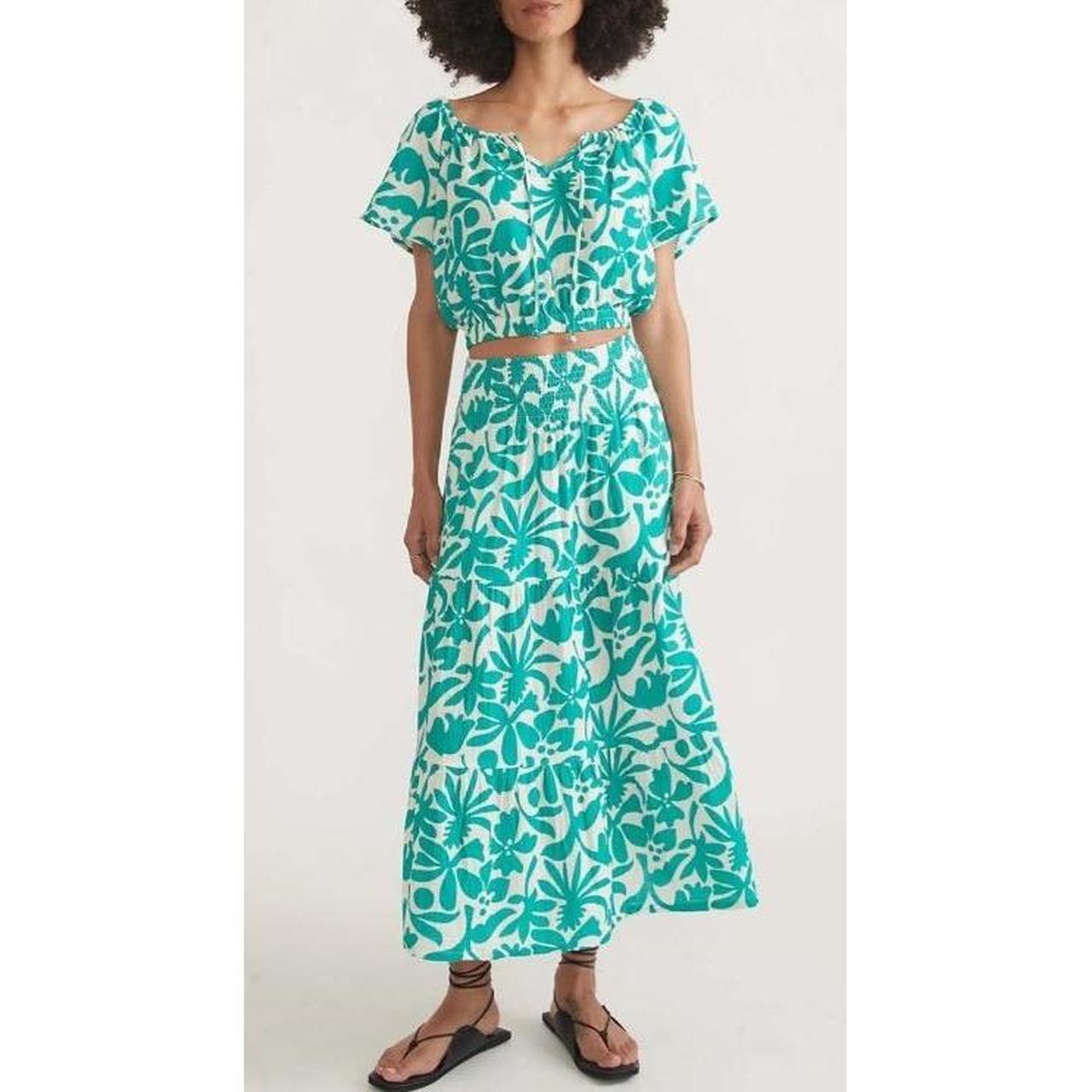 Preloved Women's Crop top - Green/White - XL – Ma… - image 2