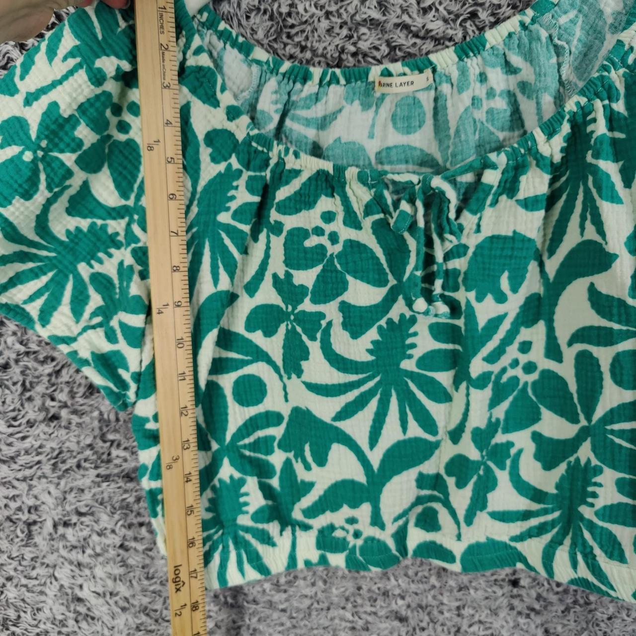 Preloved Women's Crop top - Green/White - XL – Ma… - image 5