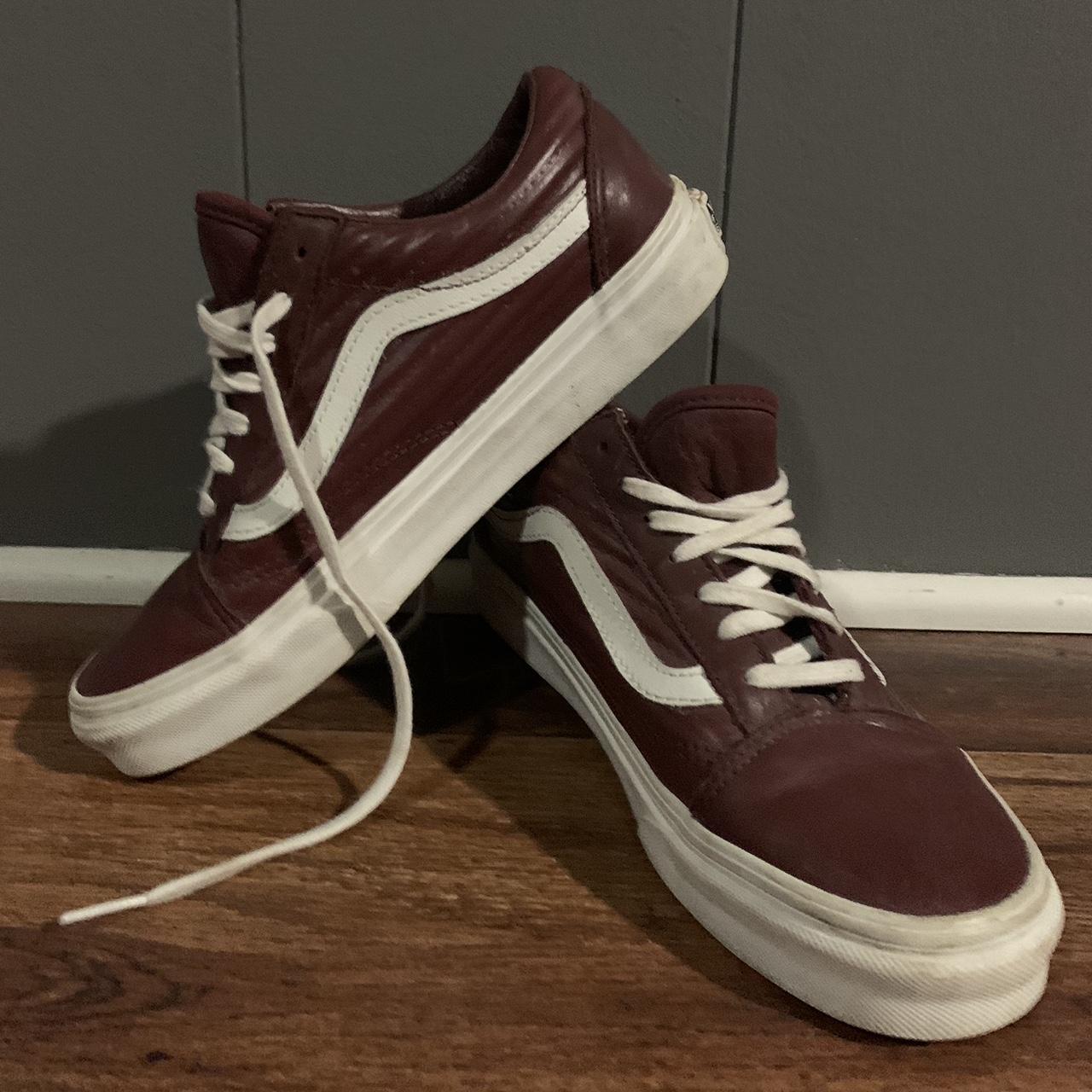 Maroon deals leather vans