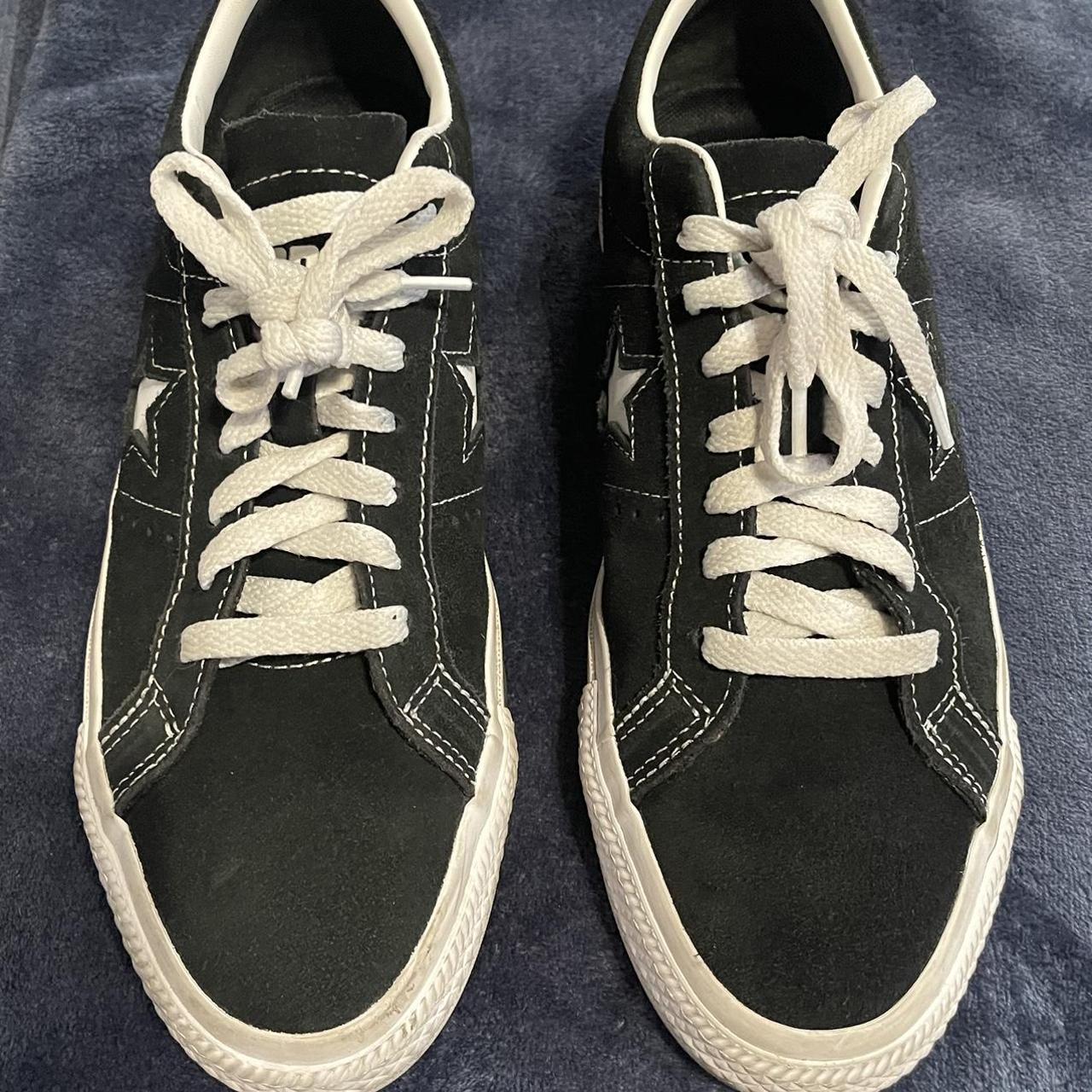 Converse Men's White and Black Trainers | Depop