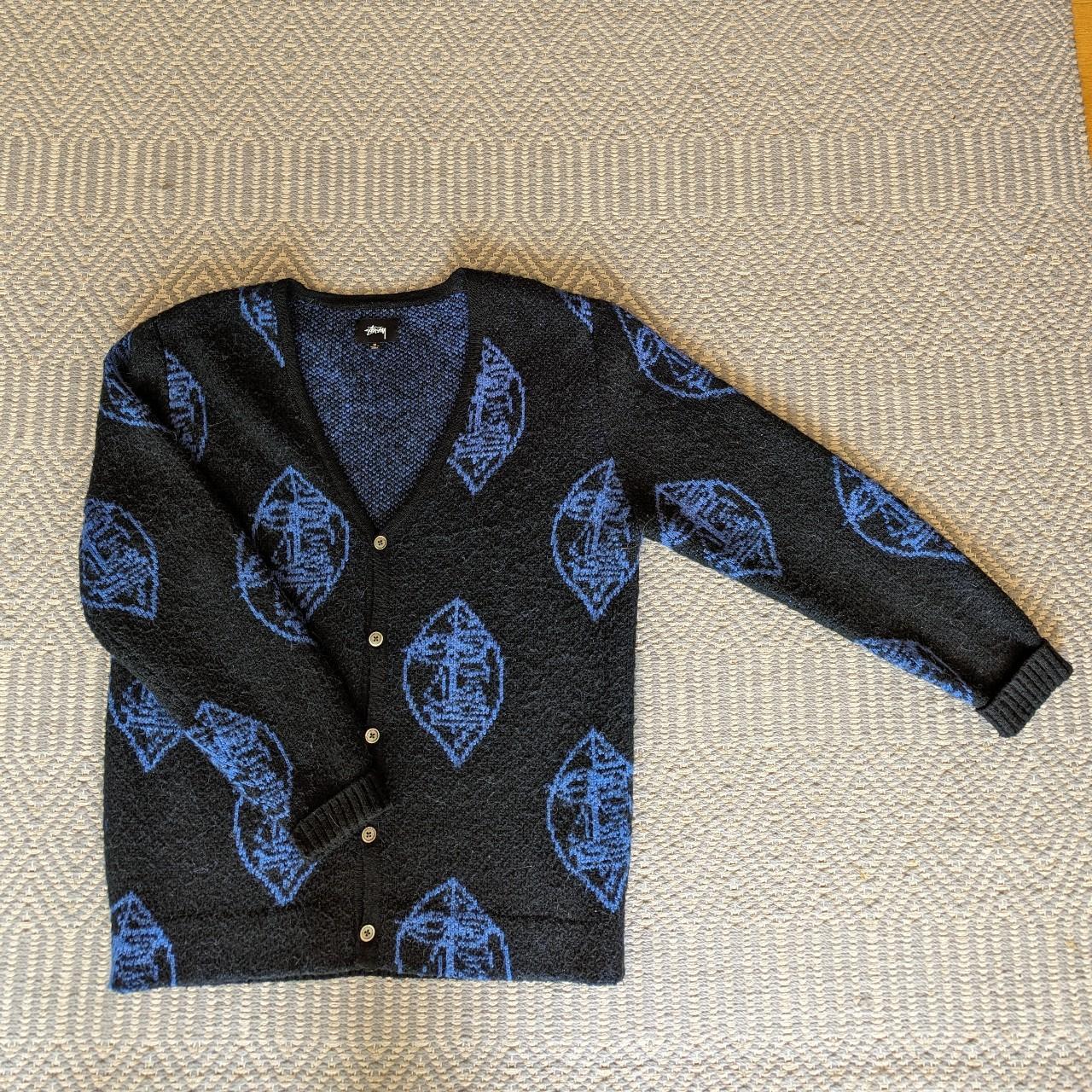 stussy stussy mask mohair mohair mask cardigan Stussy Mask Wool