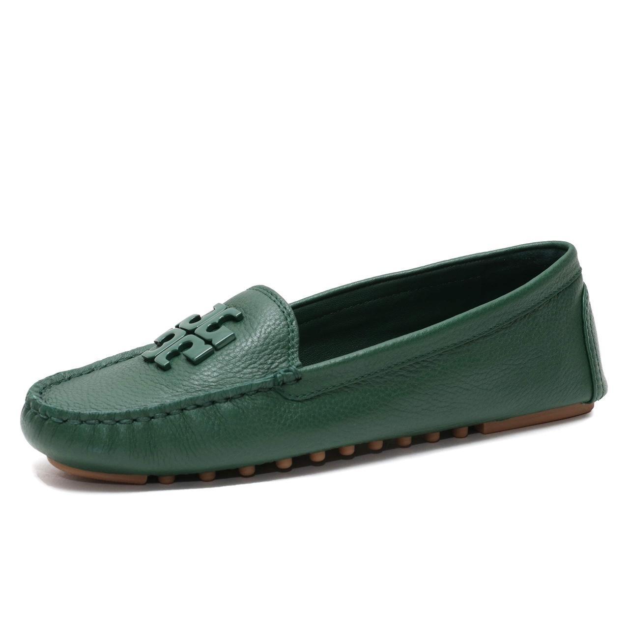 Tory Burch Women's Green Loafers Depop