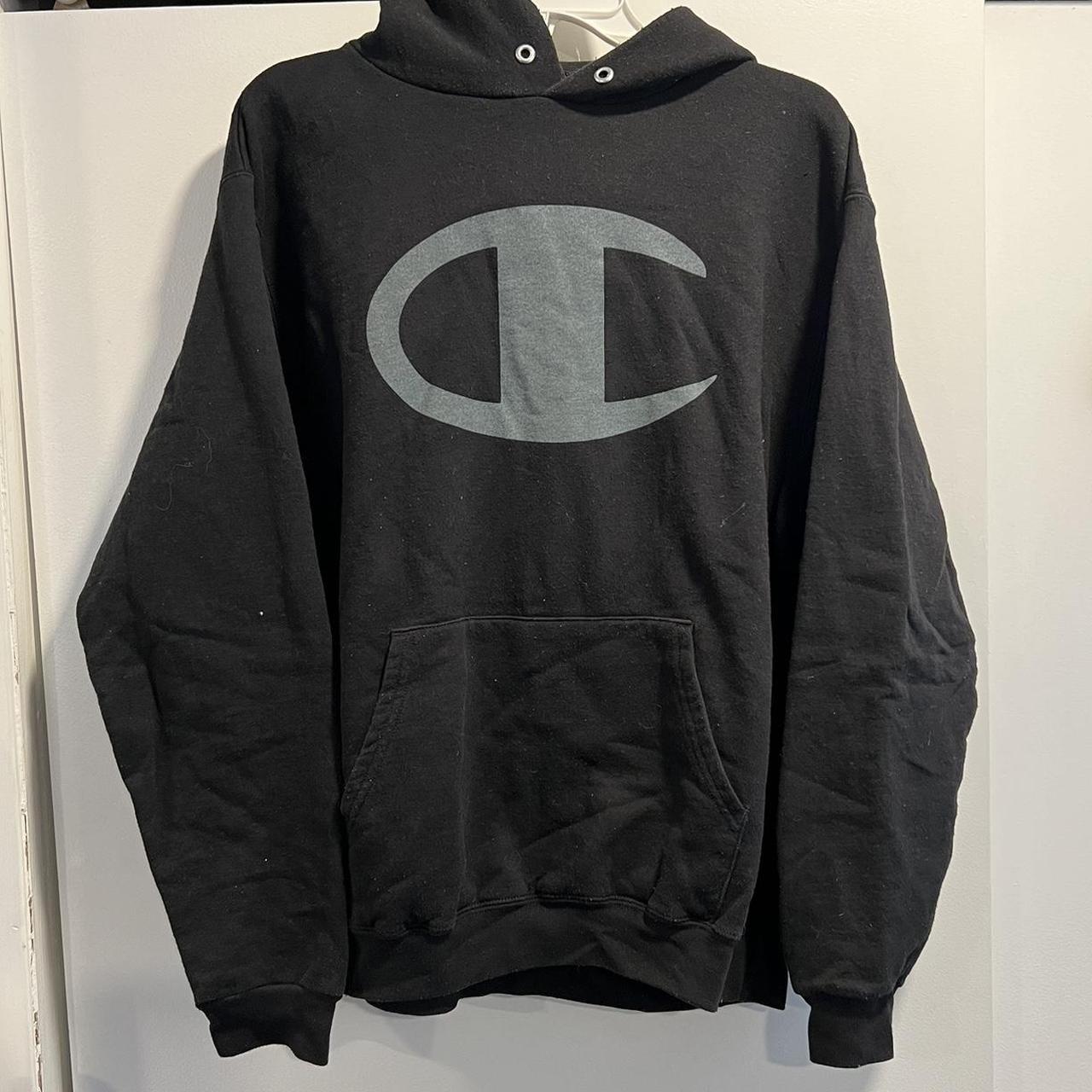 Champion black hoodie big c best sale