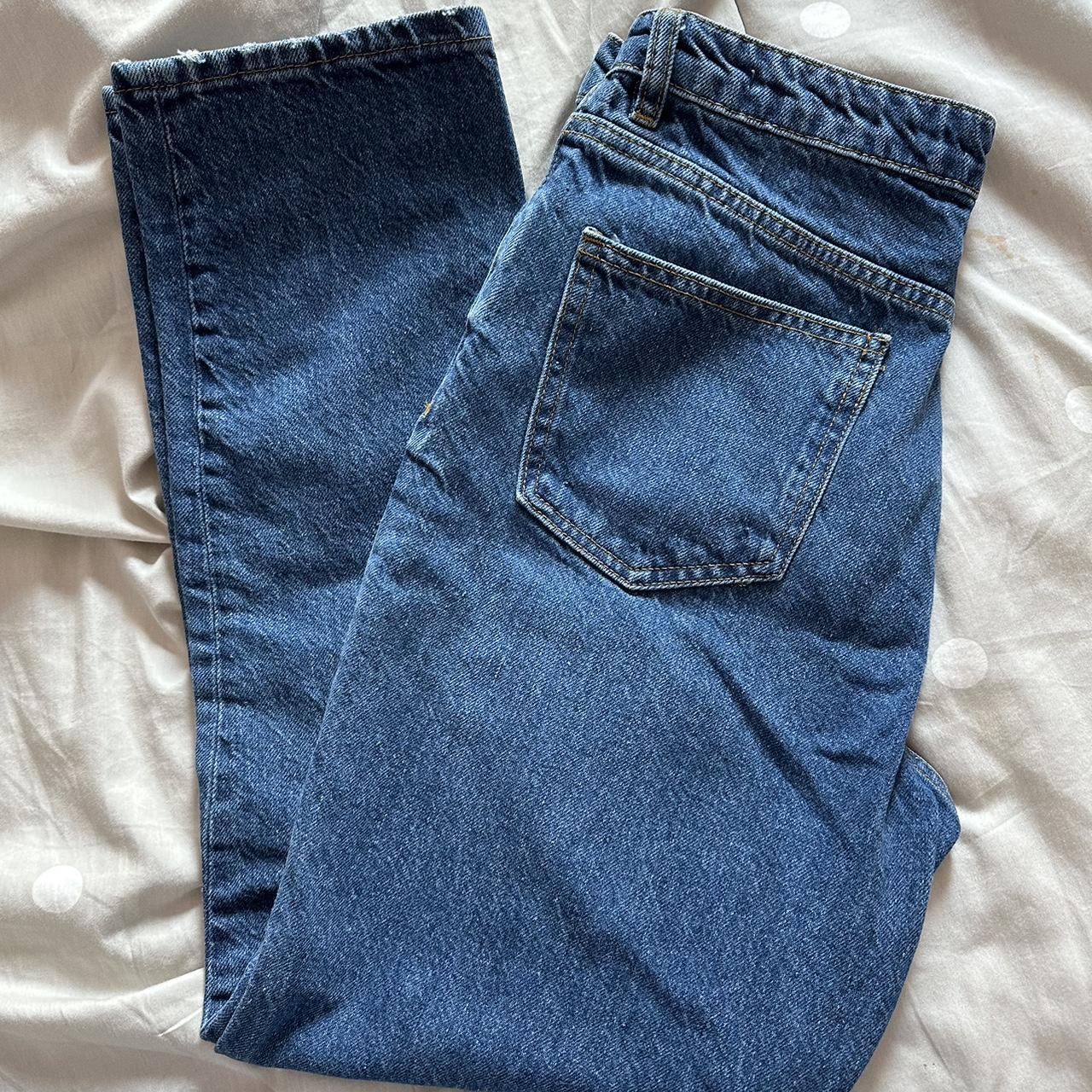 Zara Women's Blue and Navy Jeans | Depop