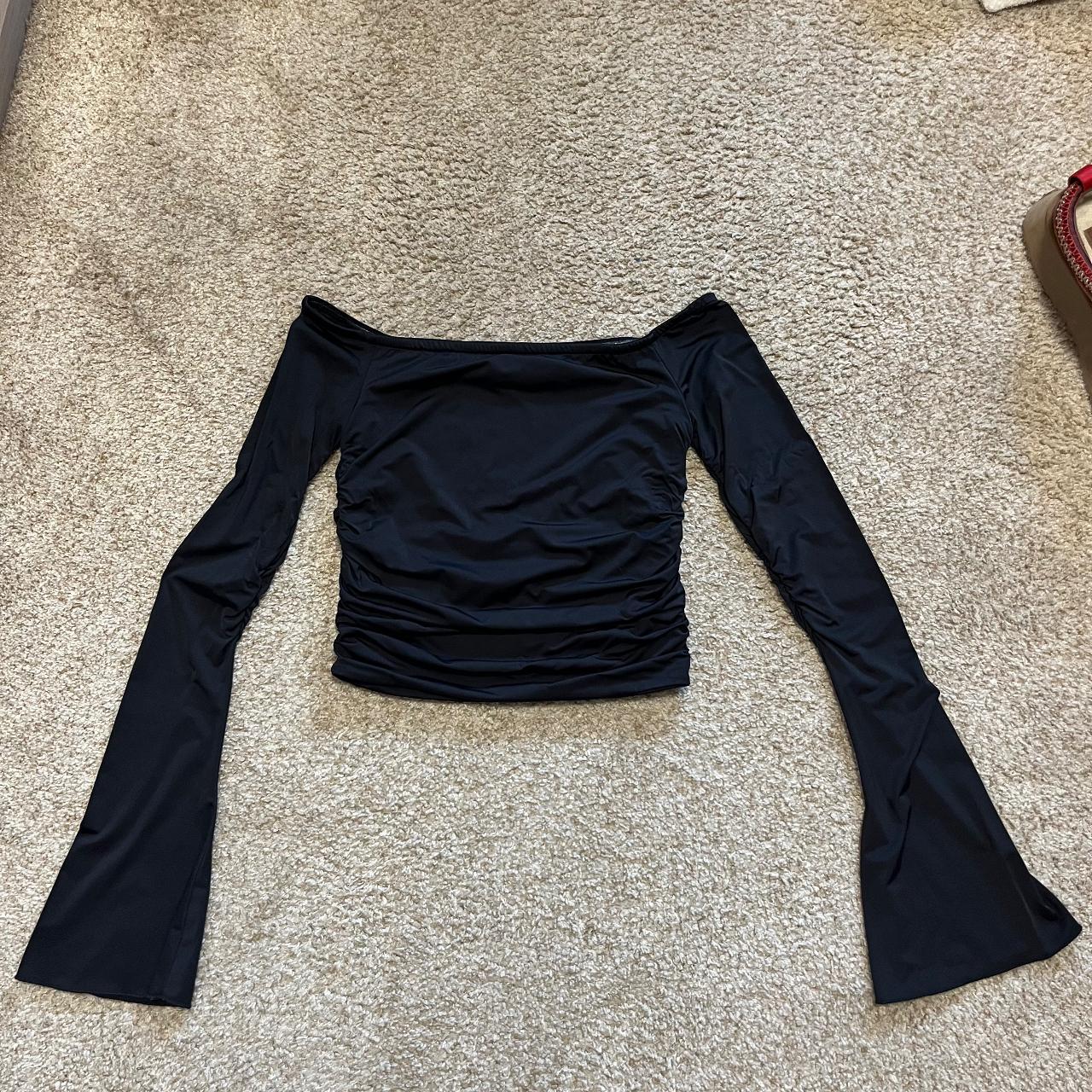 Edikted Corey Off The Shoulder Gathered Top, black... - Depop