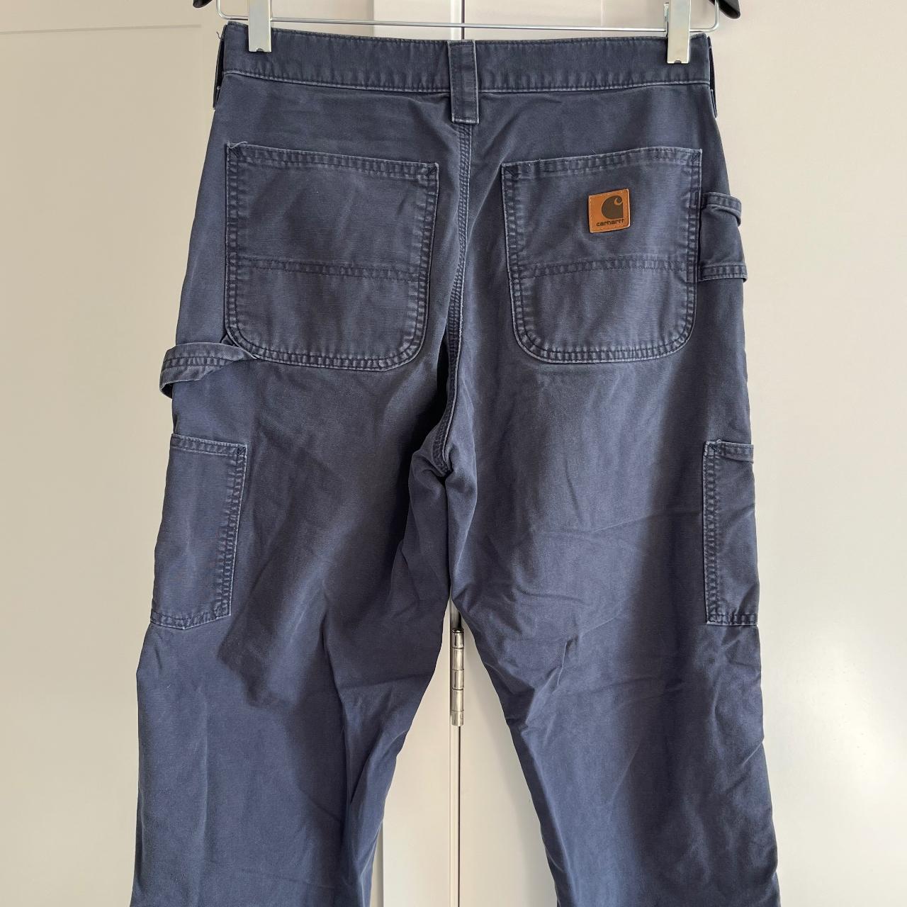 Carhartt navy blue cargo work pants size S/M Depop