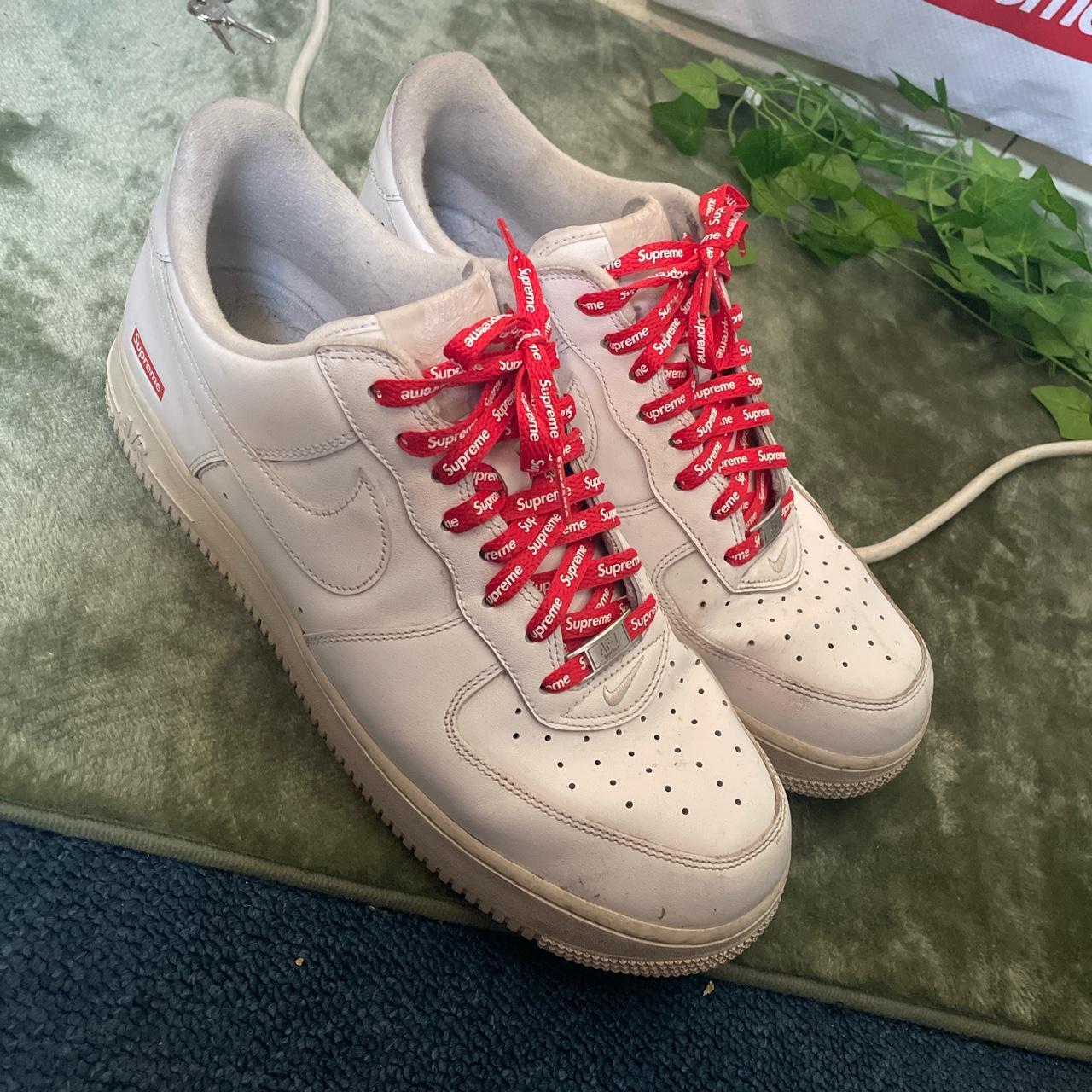 Supreme air force 1#N#Good condition #N#Bottom yellowing... - Depop