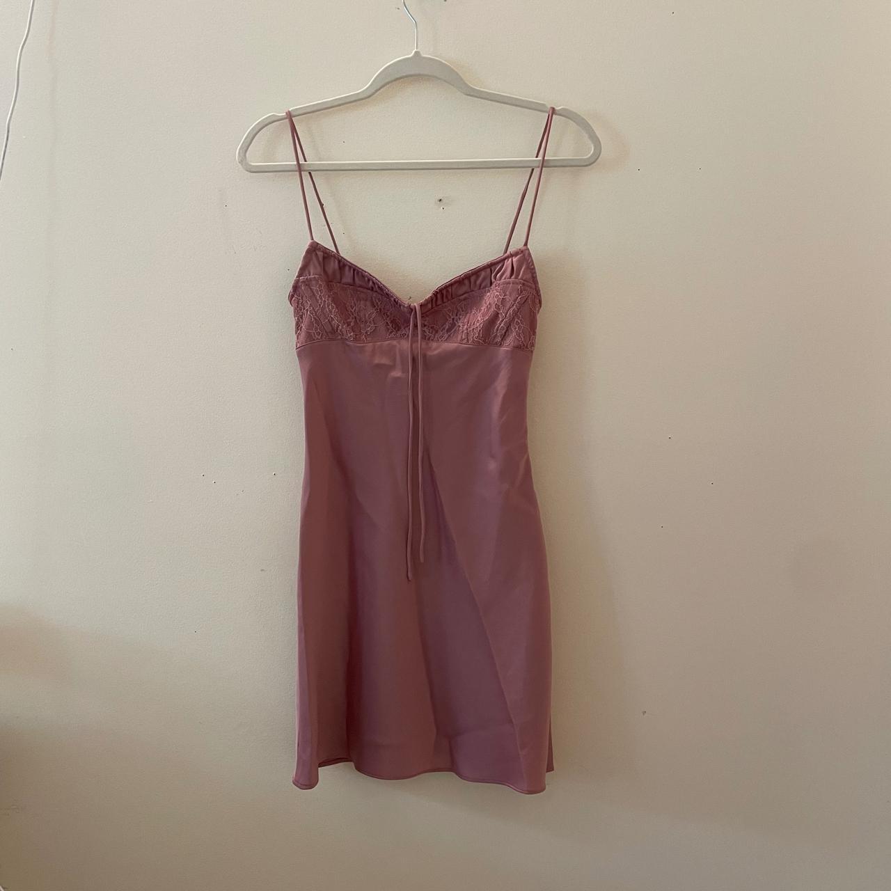 satin lilac slip dress from urban outfitters. in... - Depop