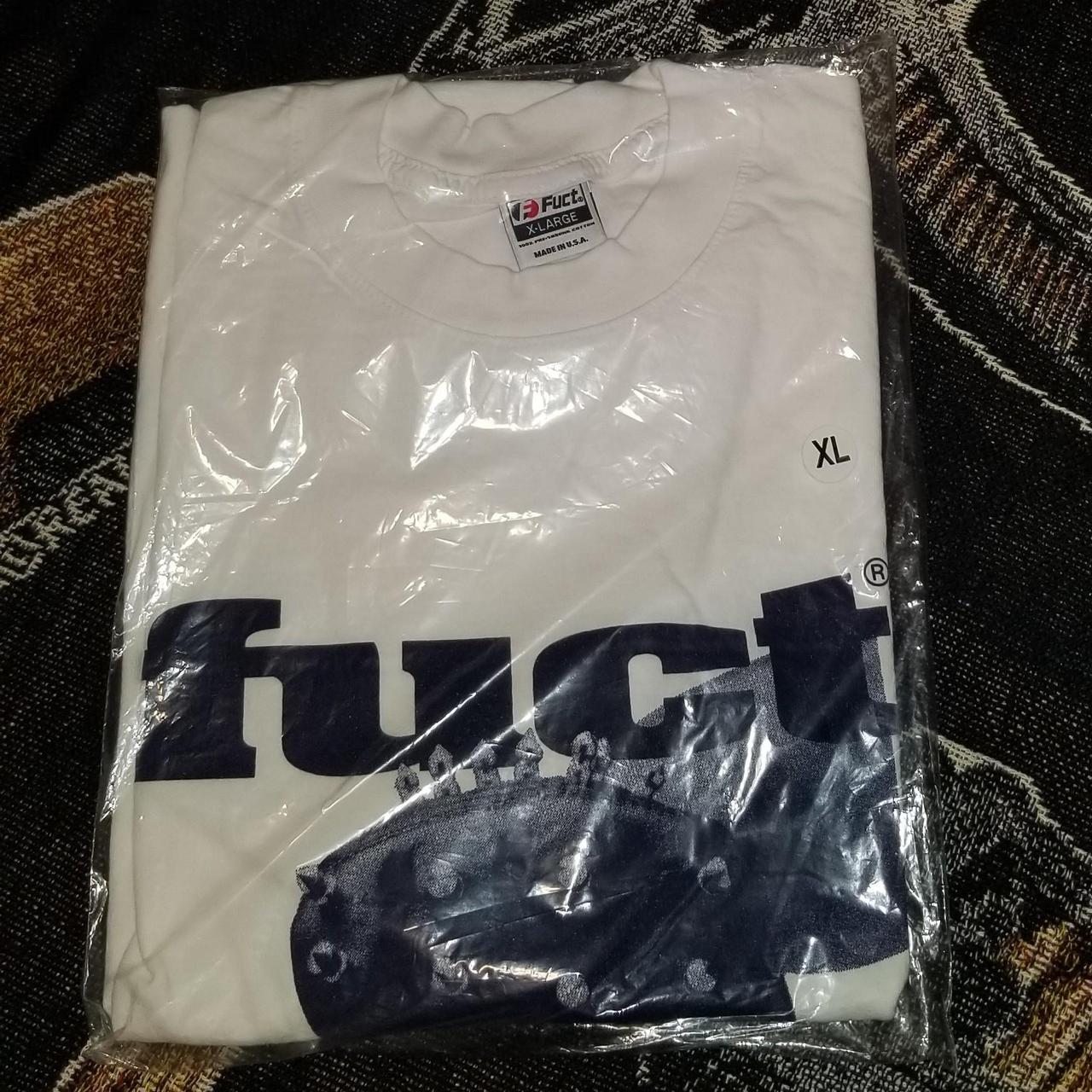 Fuct fist logo tee white navy size XL deadstock...