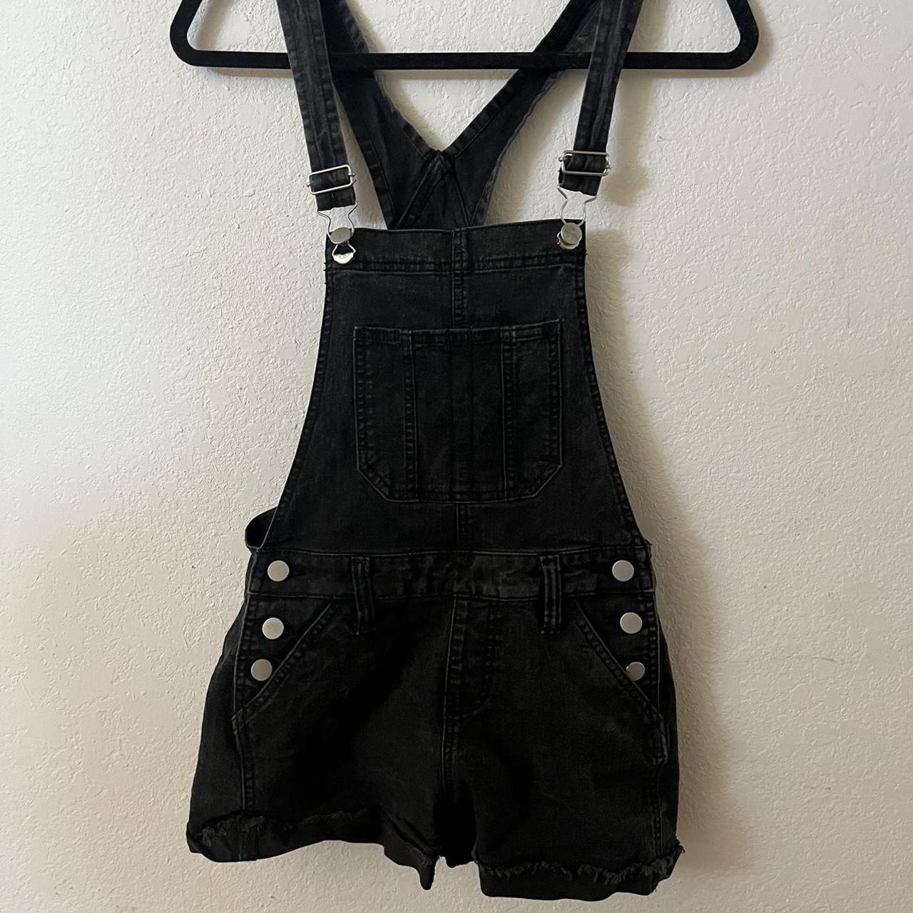 “nobo” black denim overalls! size xs lightly... Depop