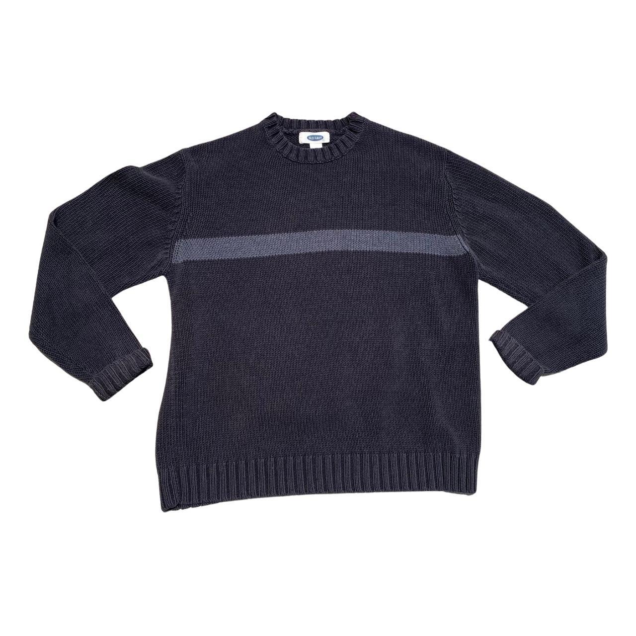 Old Navy Men's Black and Grey Jumper Depop