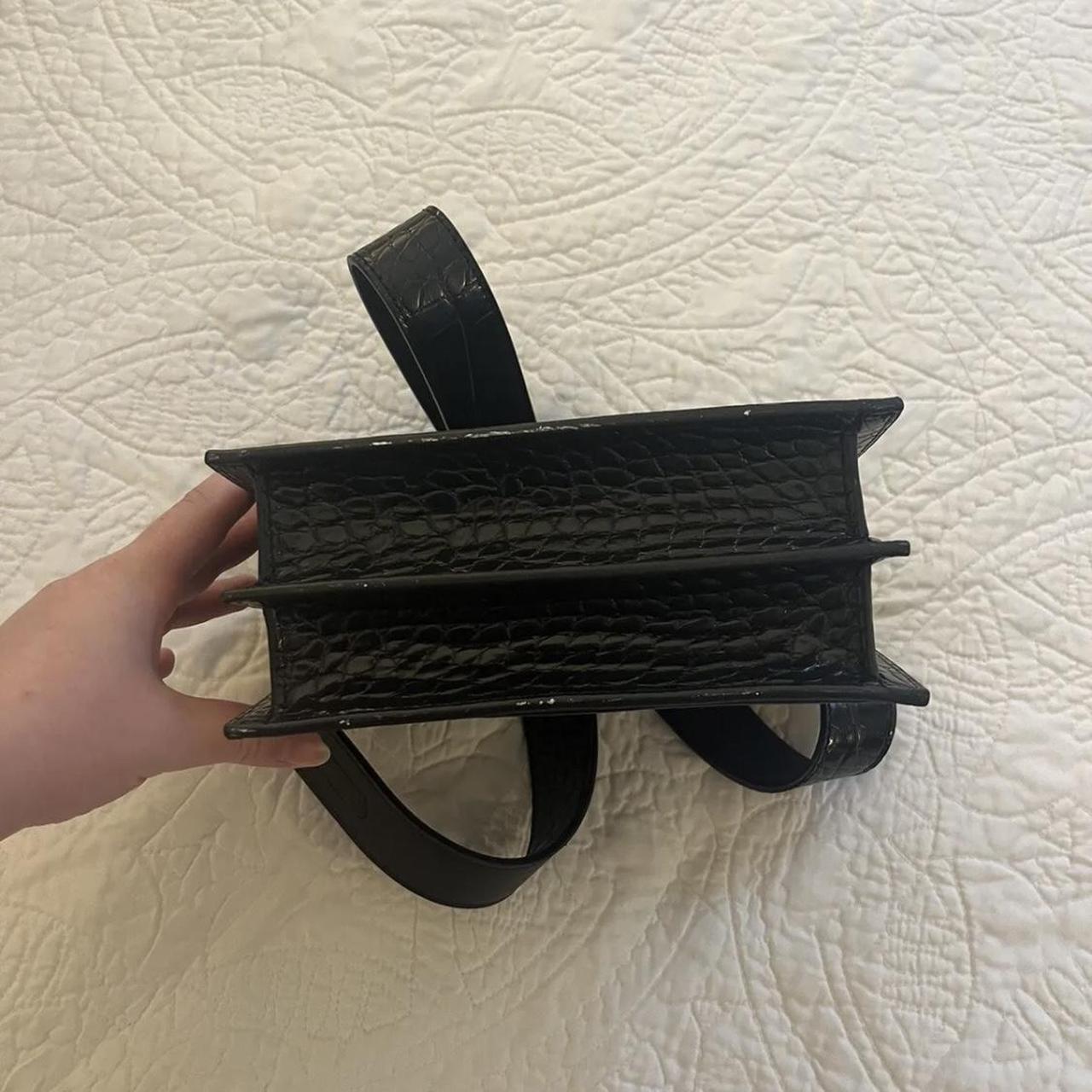 JW PEI MINI FLAP CROSSBODY- BLACK CROC Gold - Depop