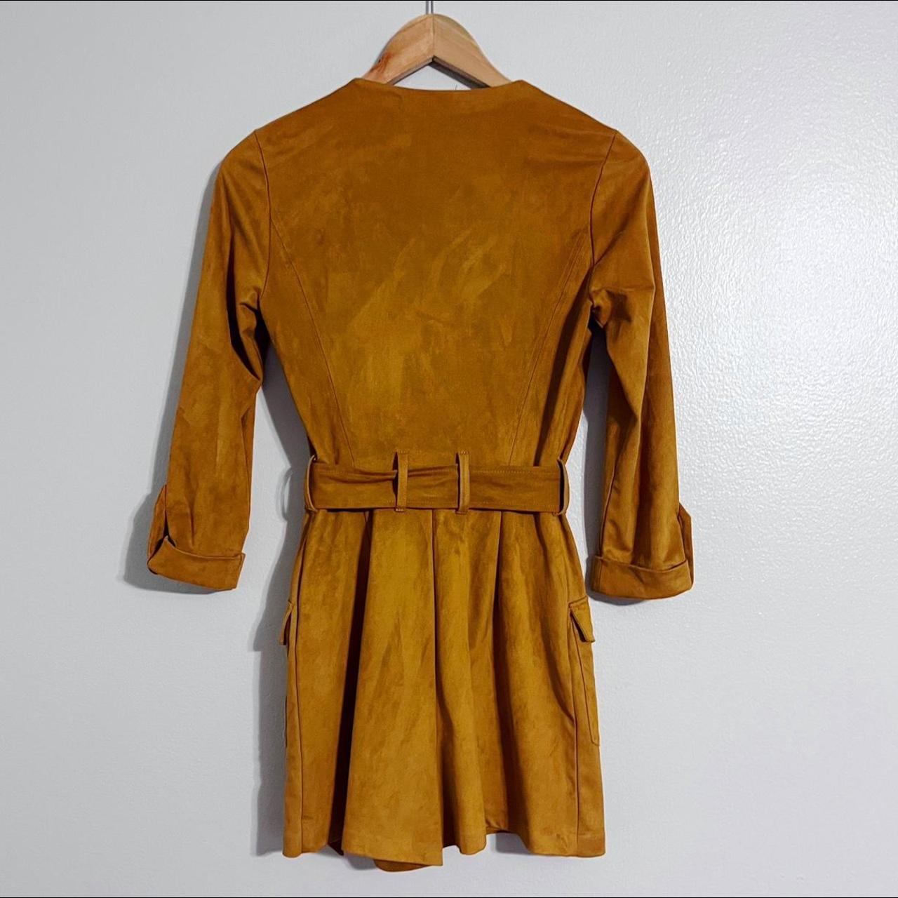 Zara Faux Suede Jacket Romper A Darker Mustard Color Depop 1684