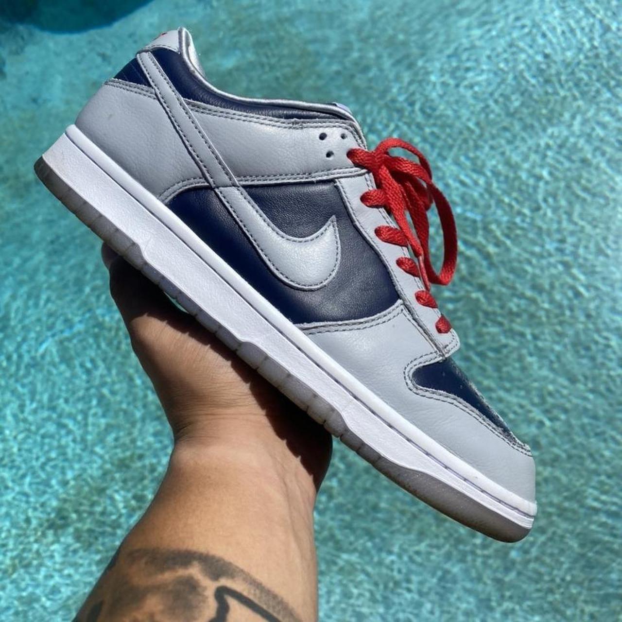 Nike Dunk Low COLLEGE NAVY Grey Sneakers Shoes Air... - Depop