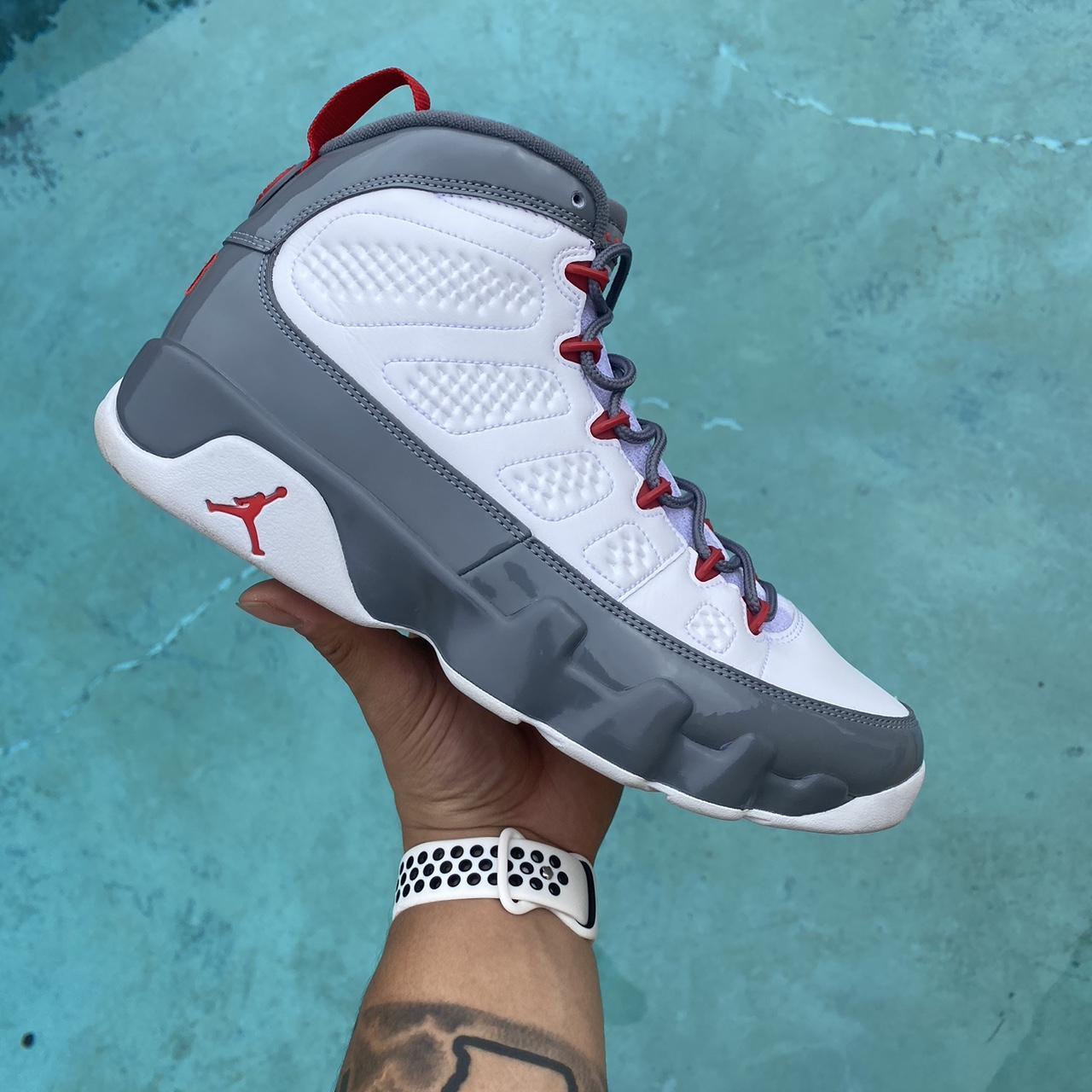 Air Jordan Retro Fire Red Grey White Depop