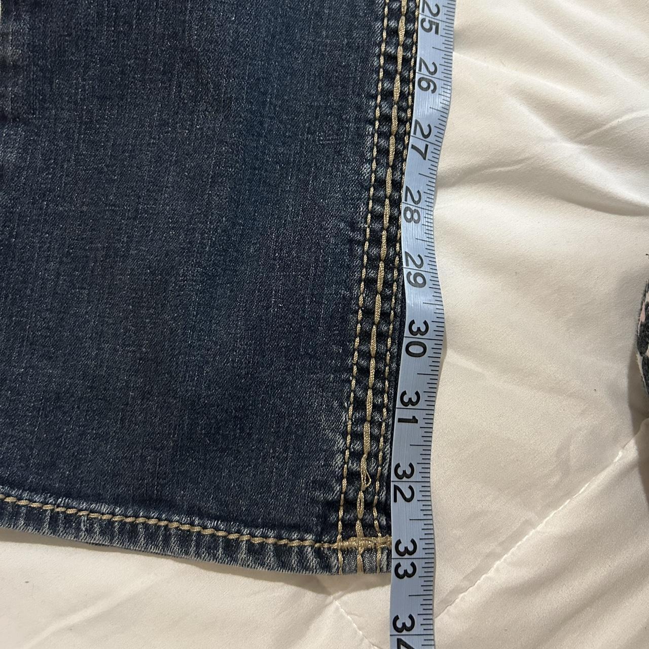 True Religion Women's Brown and Navy Jeans | Depop