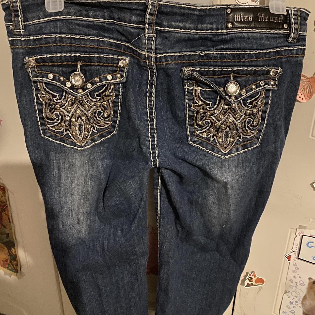 blinged jeans #mcbling #y2k #cybery2k #trashy #emo... - Depop