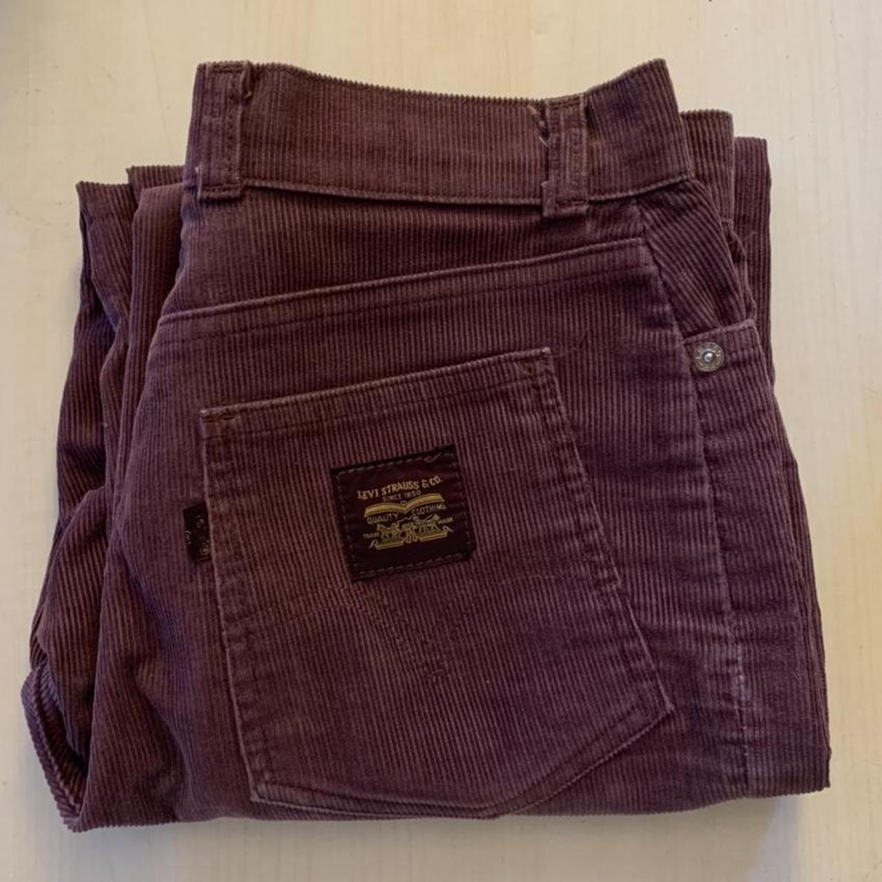 Vintage 80’s mauve/purple corduroy jeans Levi’s.... - Depop