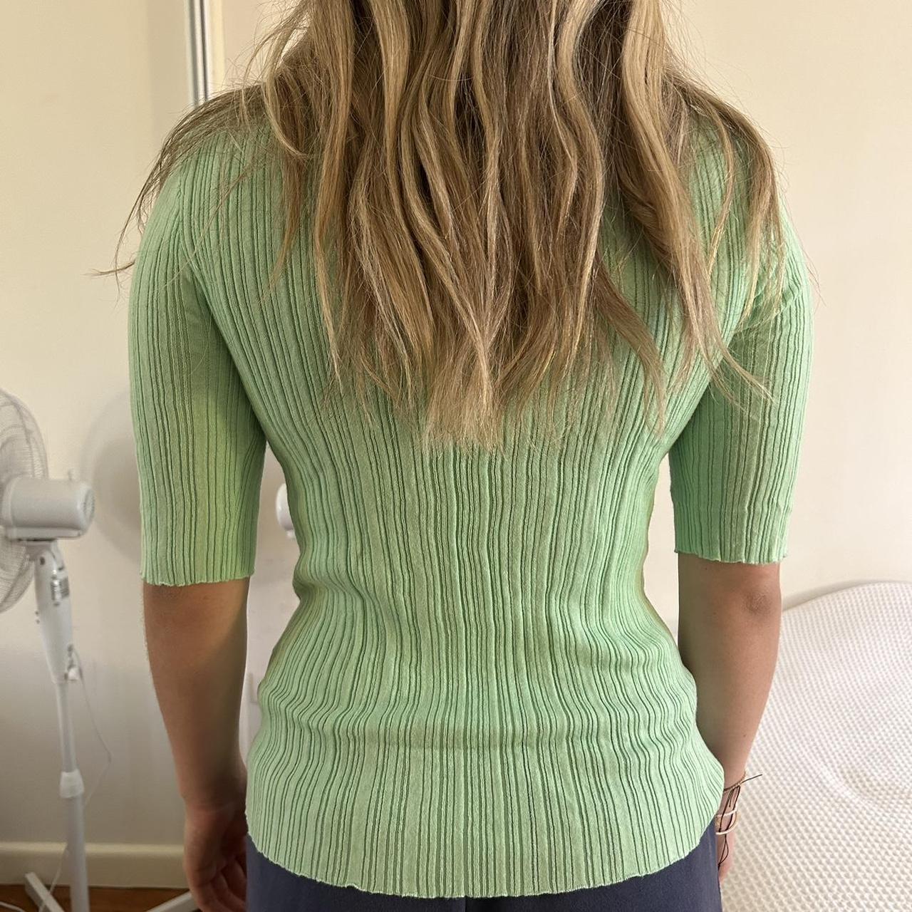 Veronica Maine lime green top, size small, barely... - Depop