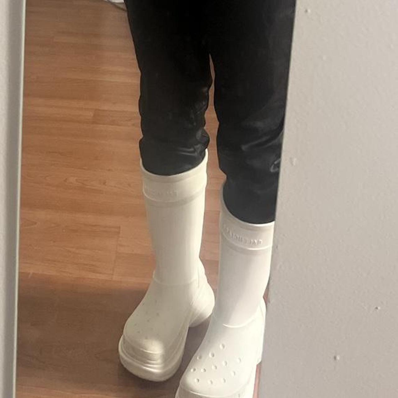 balenciaga white boots