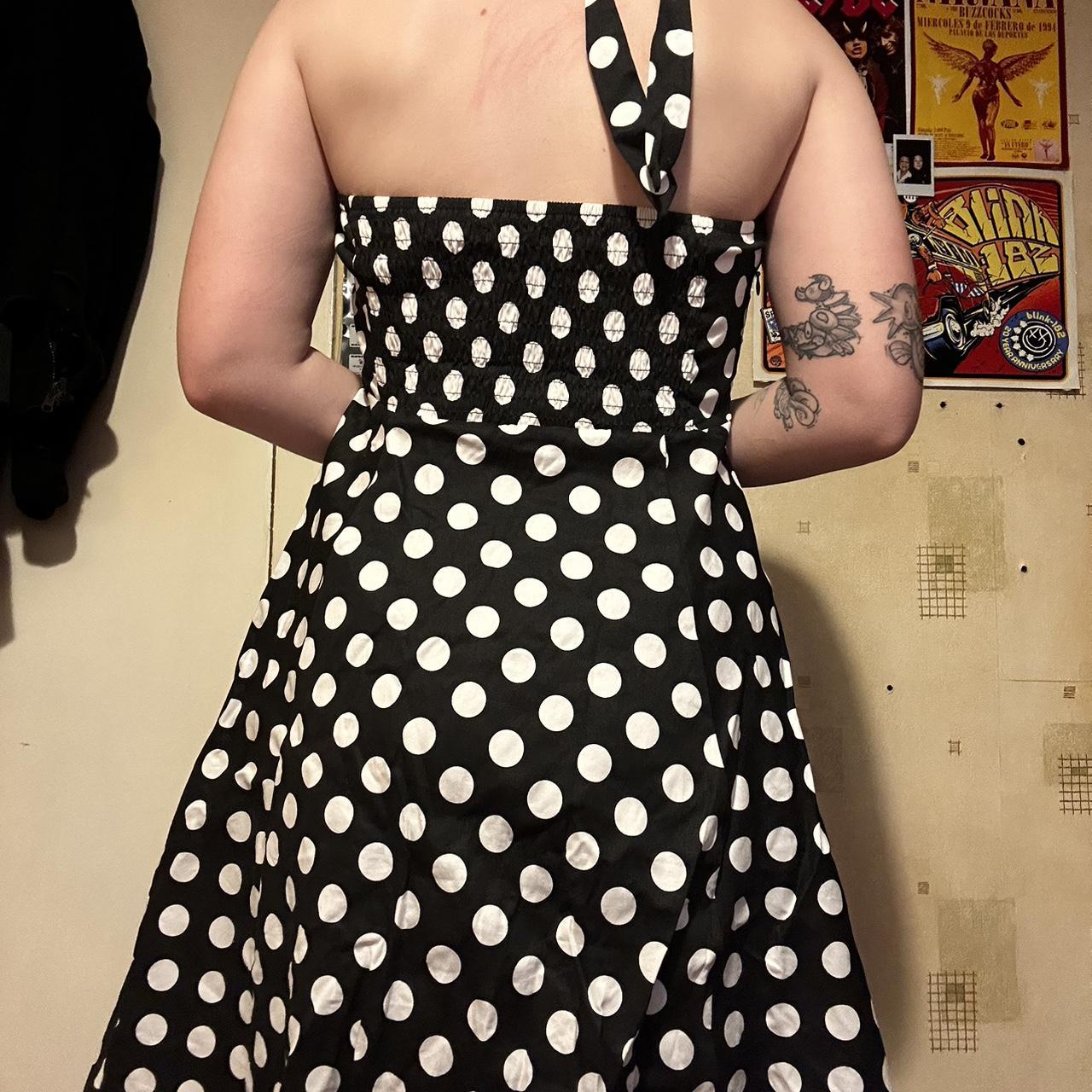 1940 black and white spotted dress. Just goes below... Depop