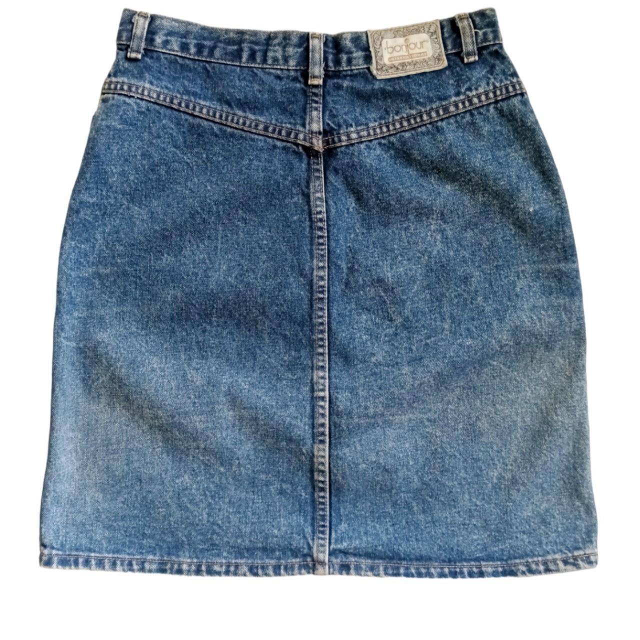 Bonjour Mini Skirt Vintage acid wash denim skirt. In... - Depop