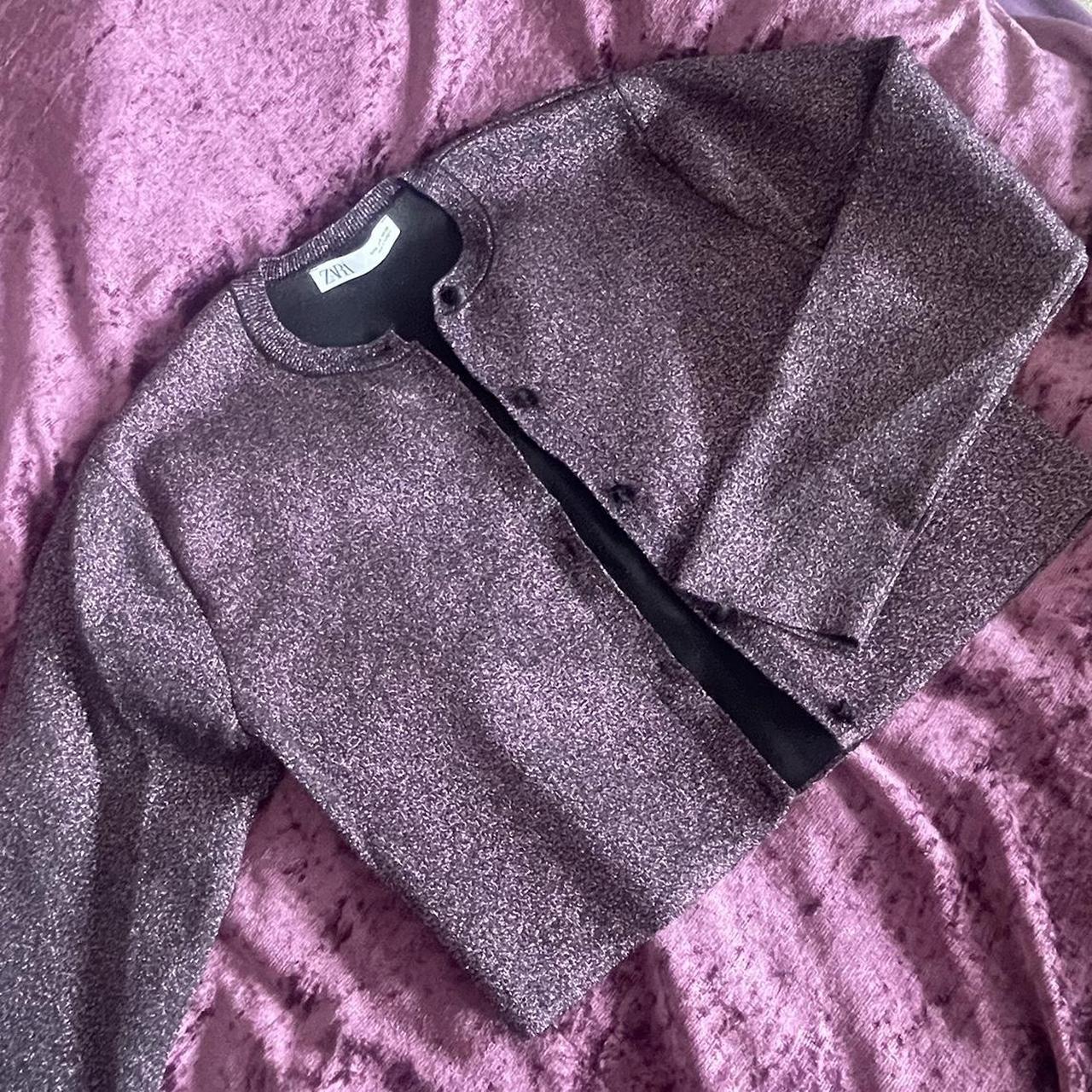 Zara purple sparkly cardigan, size s, barely used... Depop