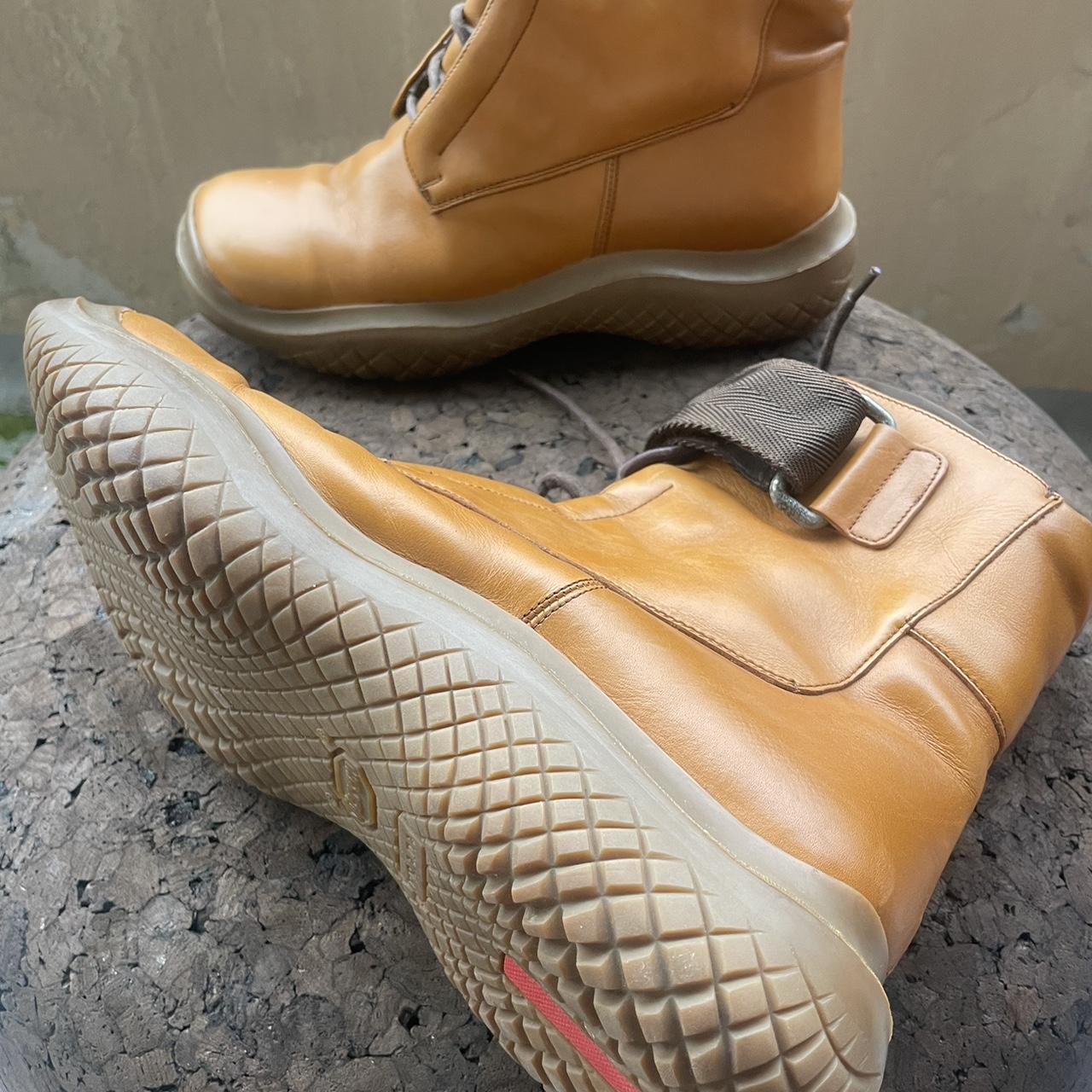 PRADA FW 1999 SQUARE TOE LACE AND VELCRO BOOTS with | Depop
