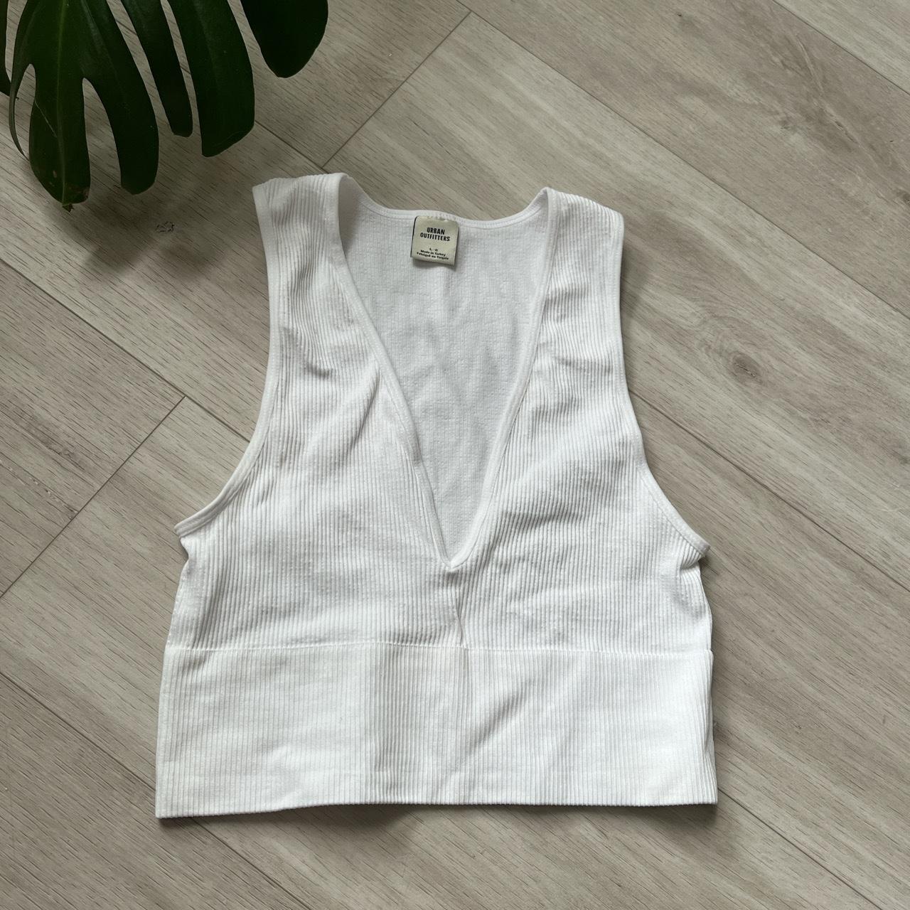 Urban Outfitters Women's Cream Top Depop