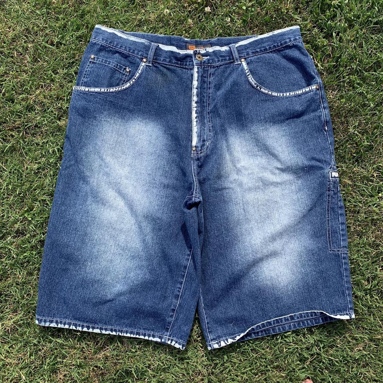 Grunge y2k hiphop baggy oversized skater jean shorts... Depop