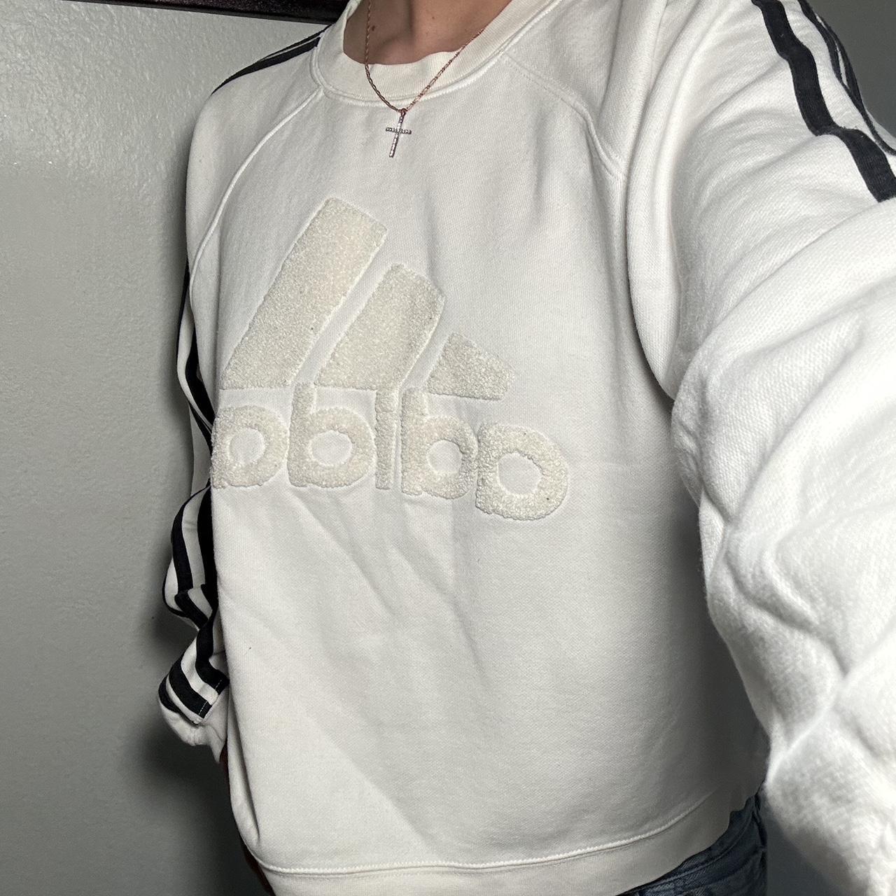 Adidas white and hot sale black jumper