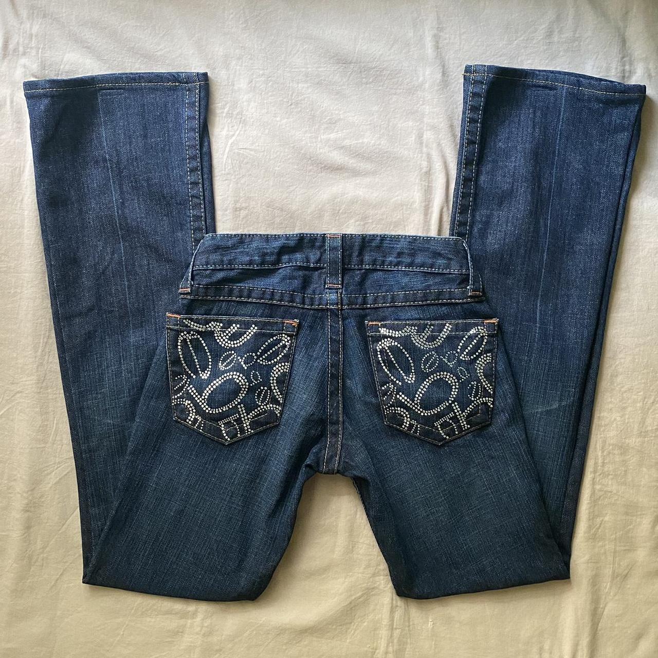 Bebe Bedazzled Flare Jeans Iconic Y2k low rise... - Depop