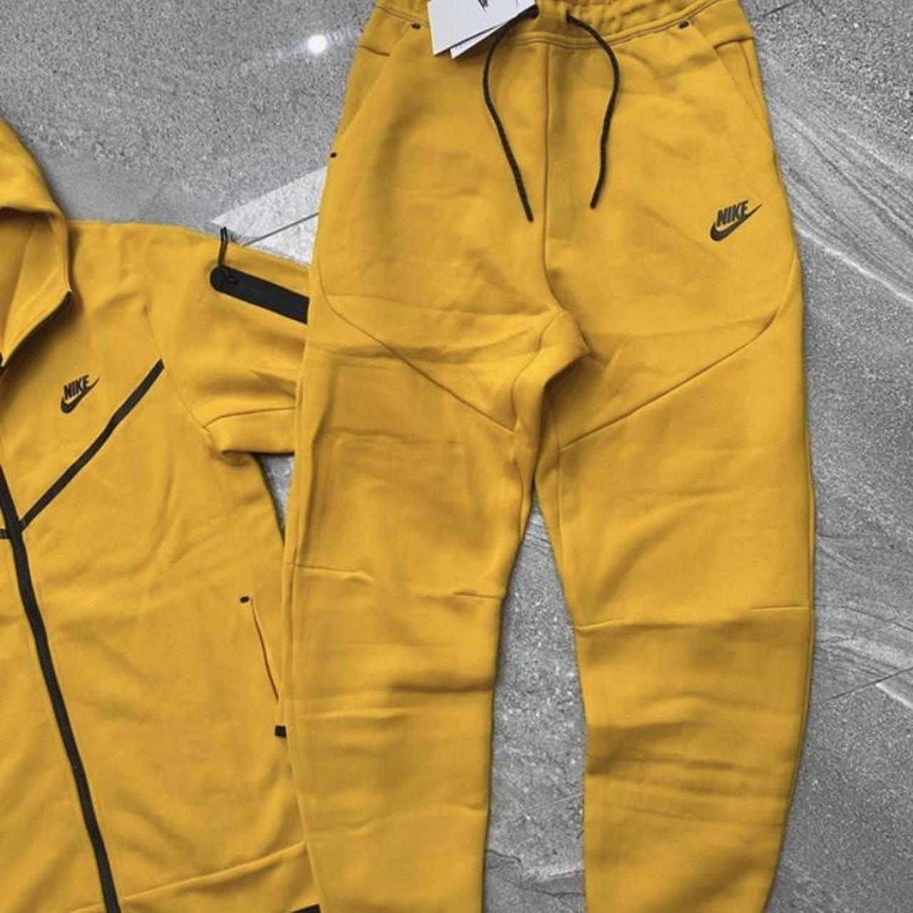 yellow nike tech fleece tracksuit