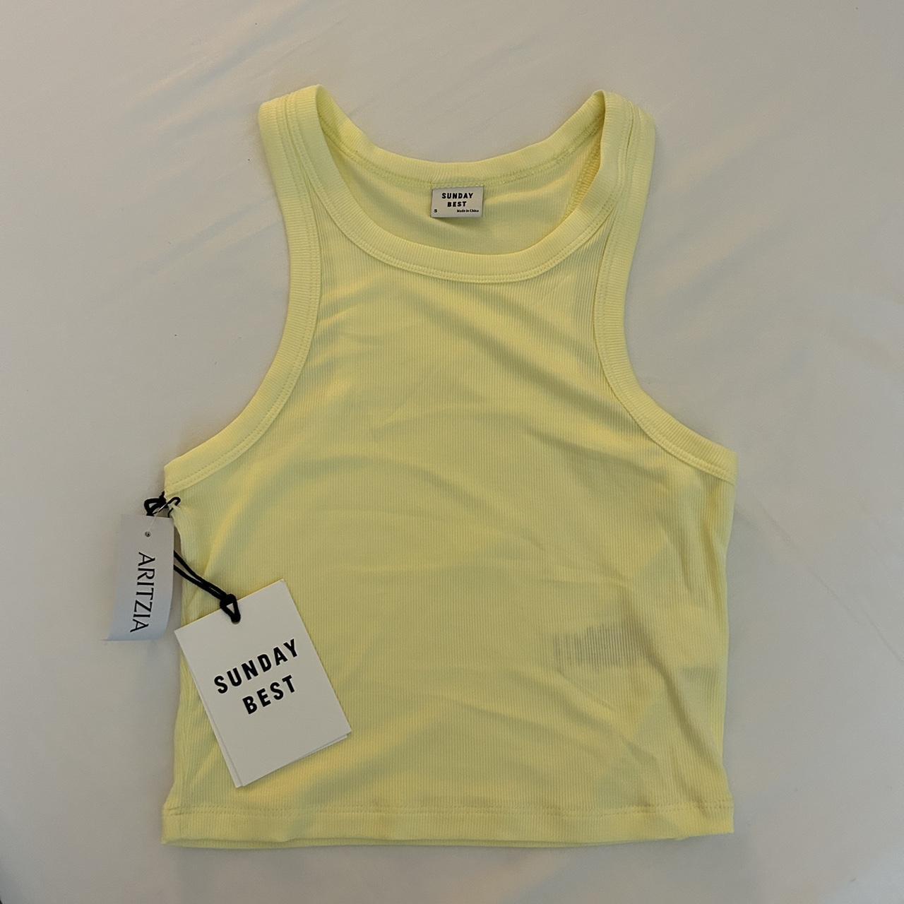Aritzia Honor Tank - New with Tags Cropped, Lemon... - Depop