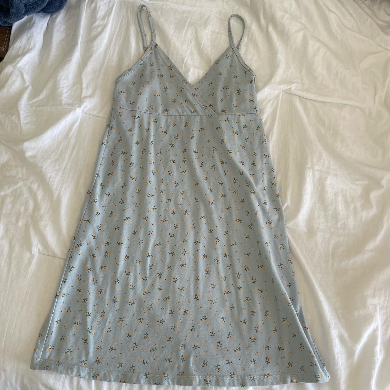 Brandy Melville Blue floral dress - DON’T PAY WITH... - Depop