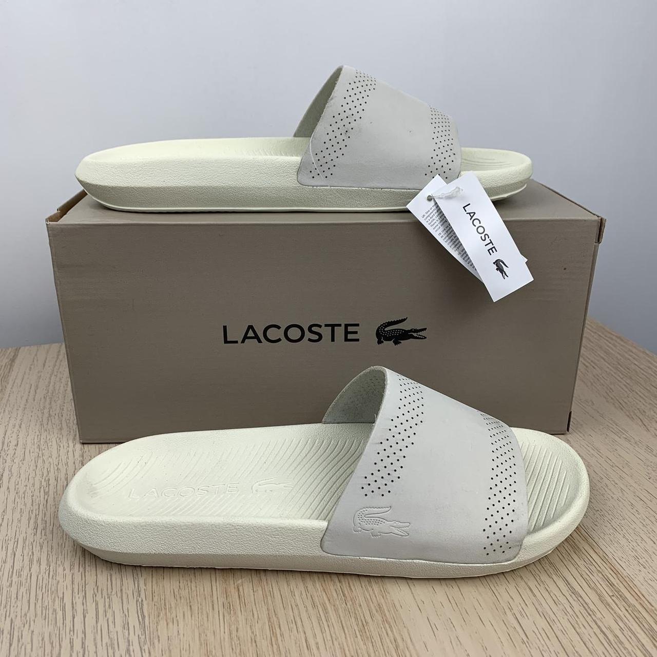 Sandals Lacoste Mens White Lacoste Slip On New In Ex Depop