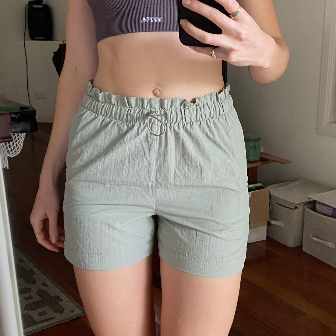 Cute khaki sport/running/gym shorts Drawstring... Depop