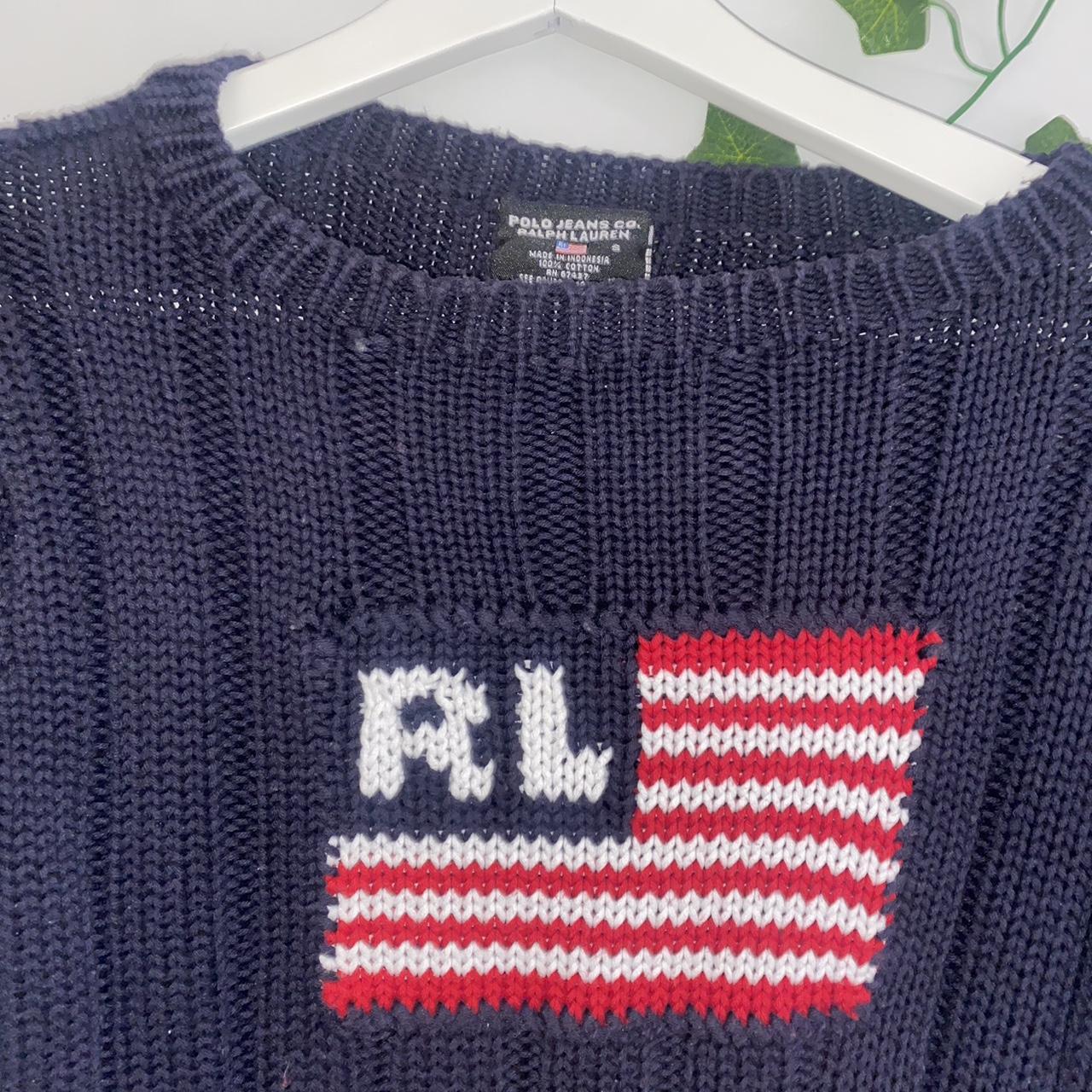 Vintage Ralph Lauren Polo American Flag Sweater Depop