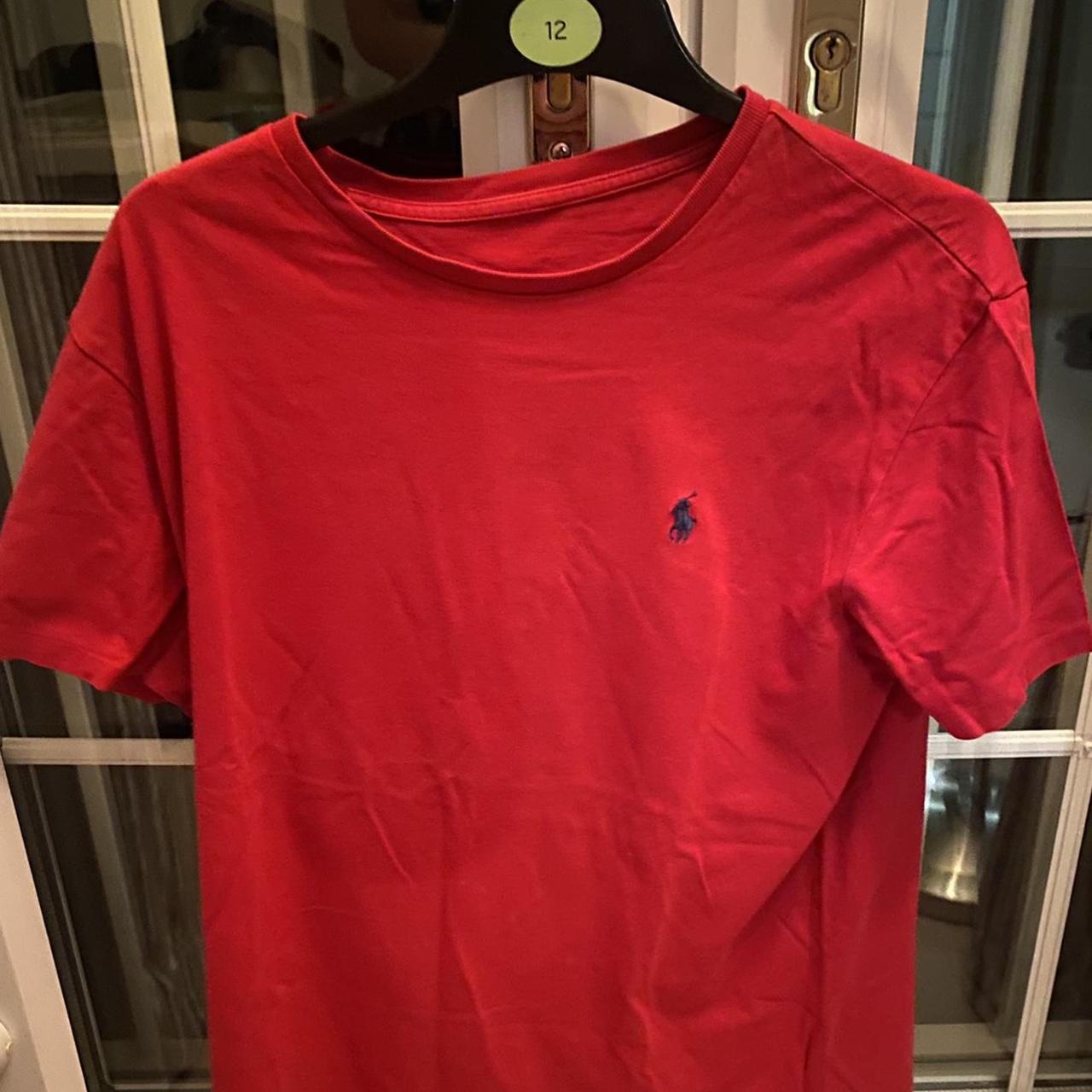 Polo Ralph Lauren Men's Red and Blue T-shirt | Depop