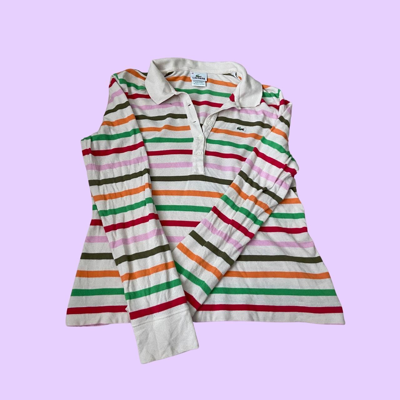 Vintage 90s lacoste striped rugby style polo long depop