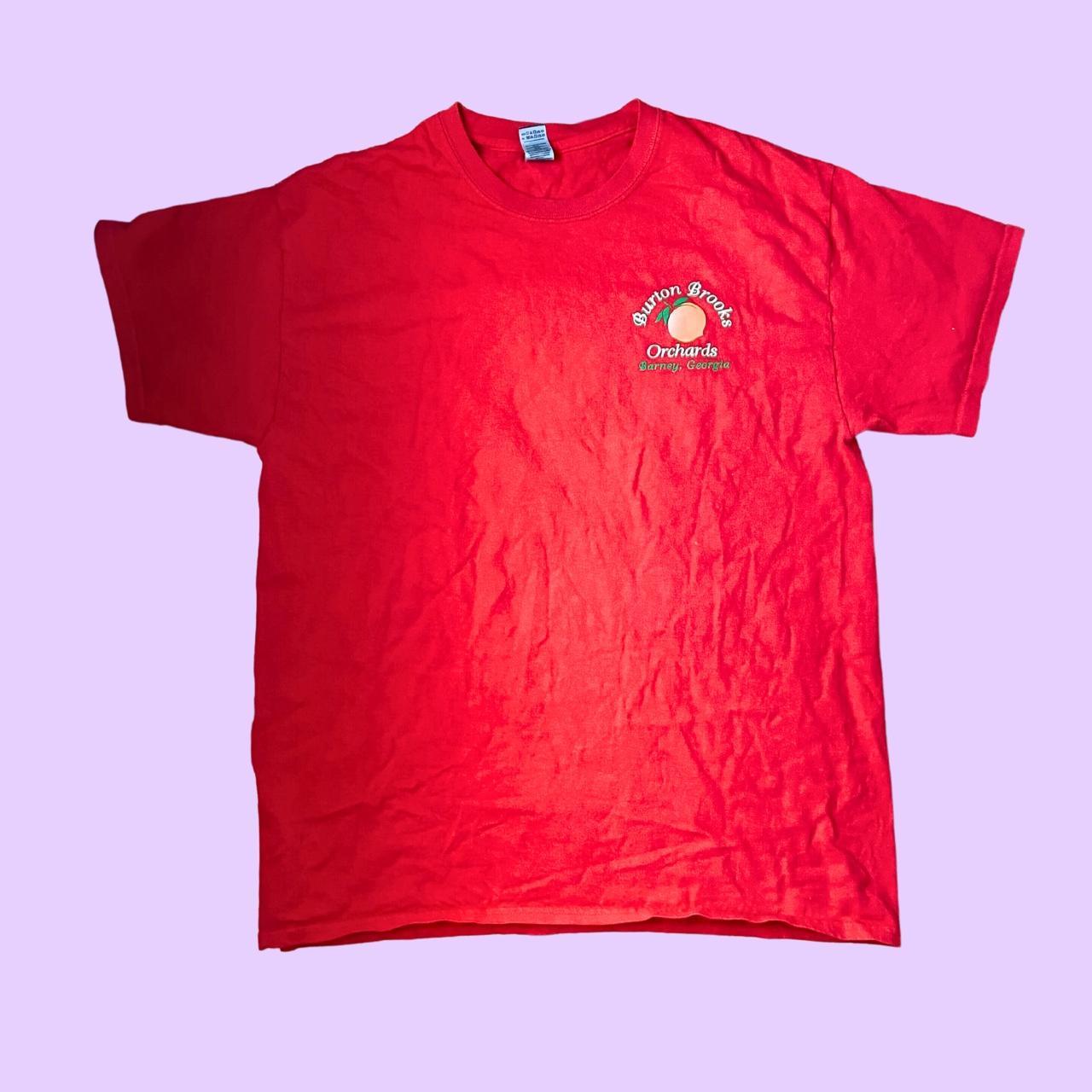 Burton Brooks Orchards Barney Georgia Graphic Red T Depop