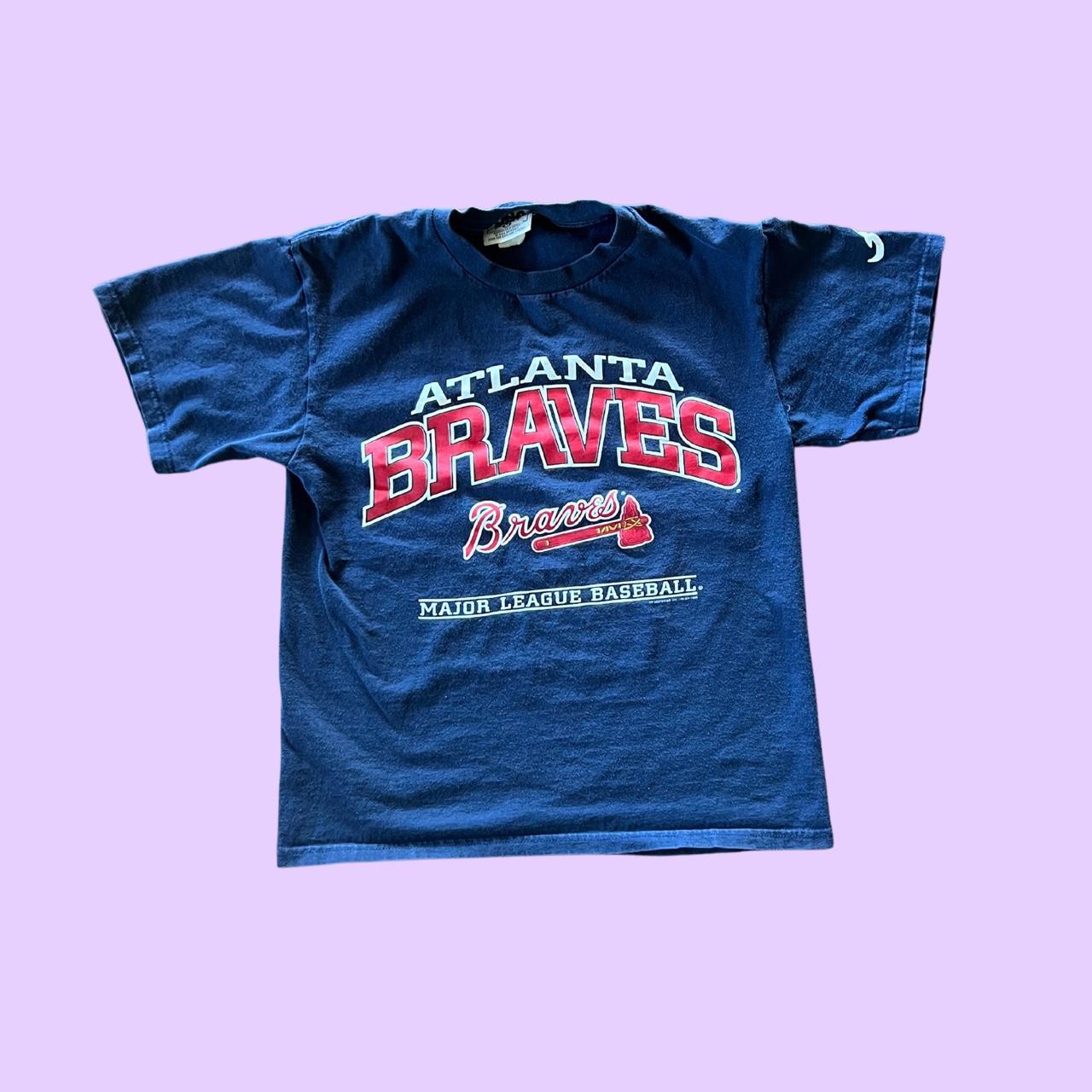 Vintage 90s Atlanta Braves shirt Size medium Good - Depop