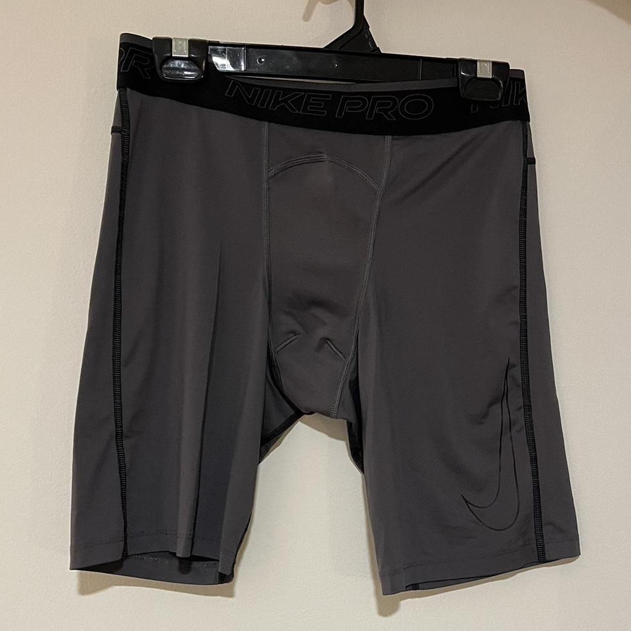 Nike Pro DriFit Compression Shorts Grey/Black L Depop